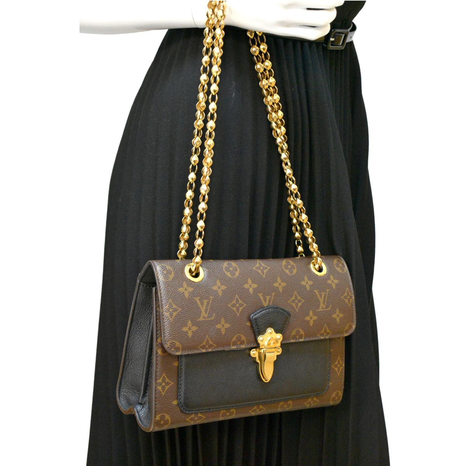 Louis Vuitton Monogram Canvas & Black Leather Victoire Chain Bag
