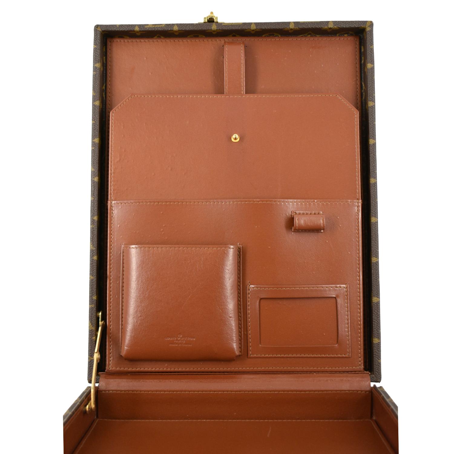 Louis Vuitton Brown Monogram President Briefcase Leather Cloth ref