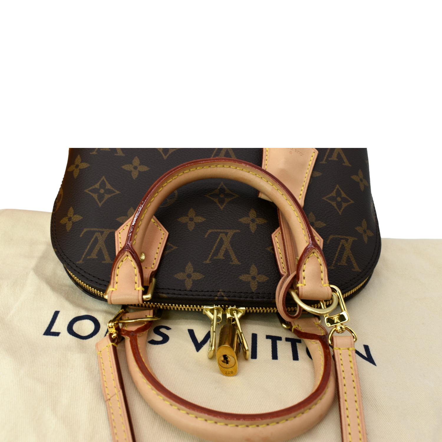 Louis Vuitton Alma Bb Monogram Canvas Satchel Crossbody Bag Brown