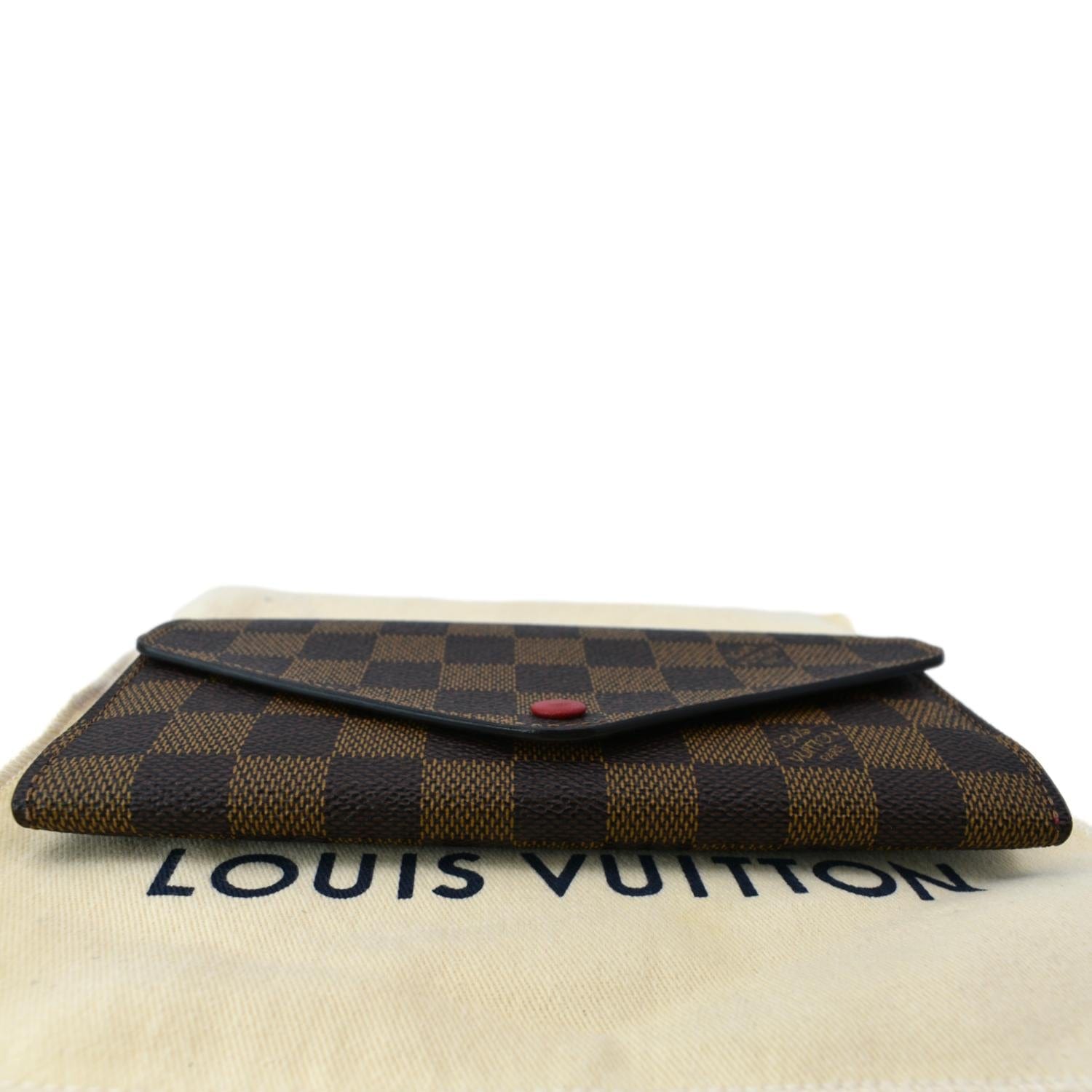 Louis Vuitton Brown Josephine Damier Ebene Red Wallet