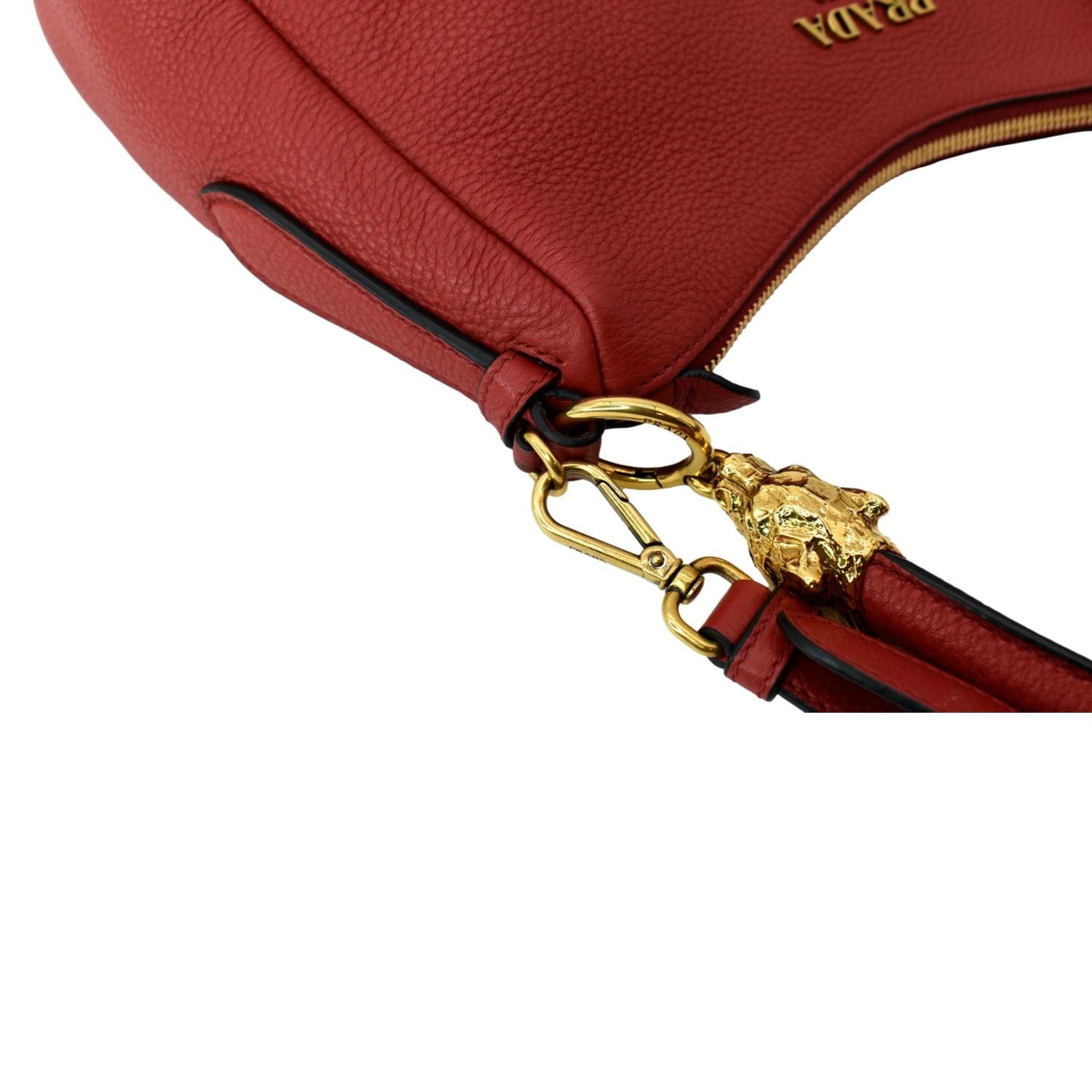 Prada Red Vitello Daino Crossbody Bag Leather Pony-style calfskin  ref.585850 - Joli Closet
