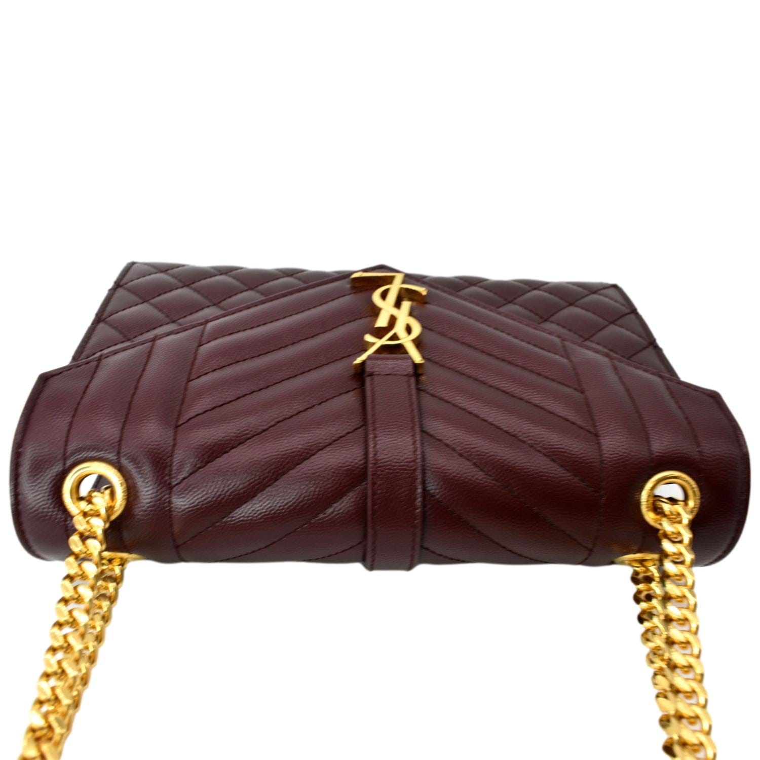 YSL Medium Envelope Leather Chain Shoulder Bag Red - LVLENKA Luxury  Consignment