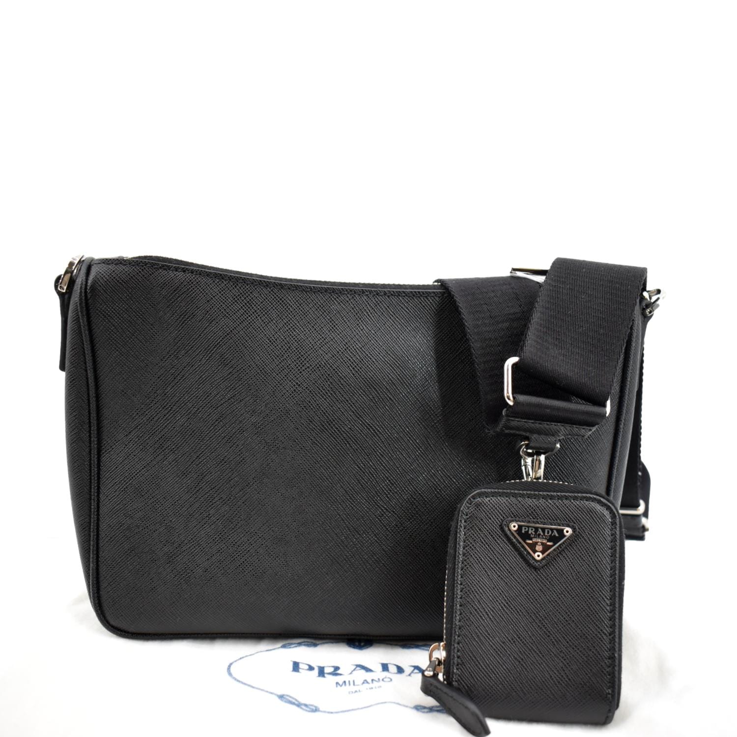 Prada Re-Nylon Saffiano Leather Shoulder Bag at 1stDibs