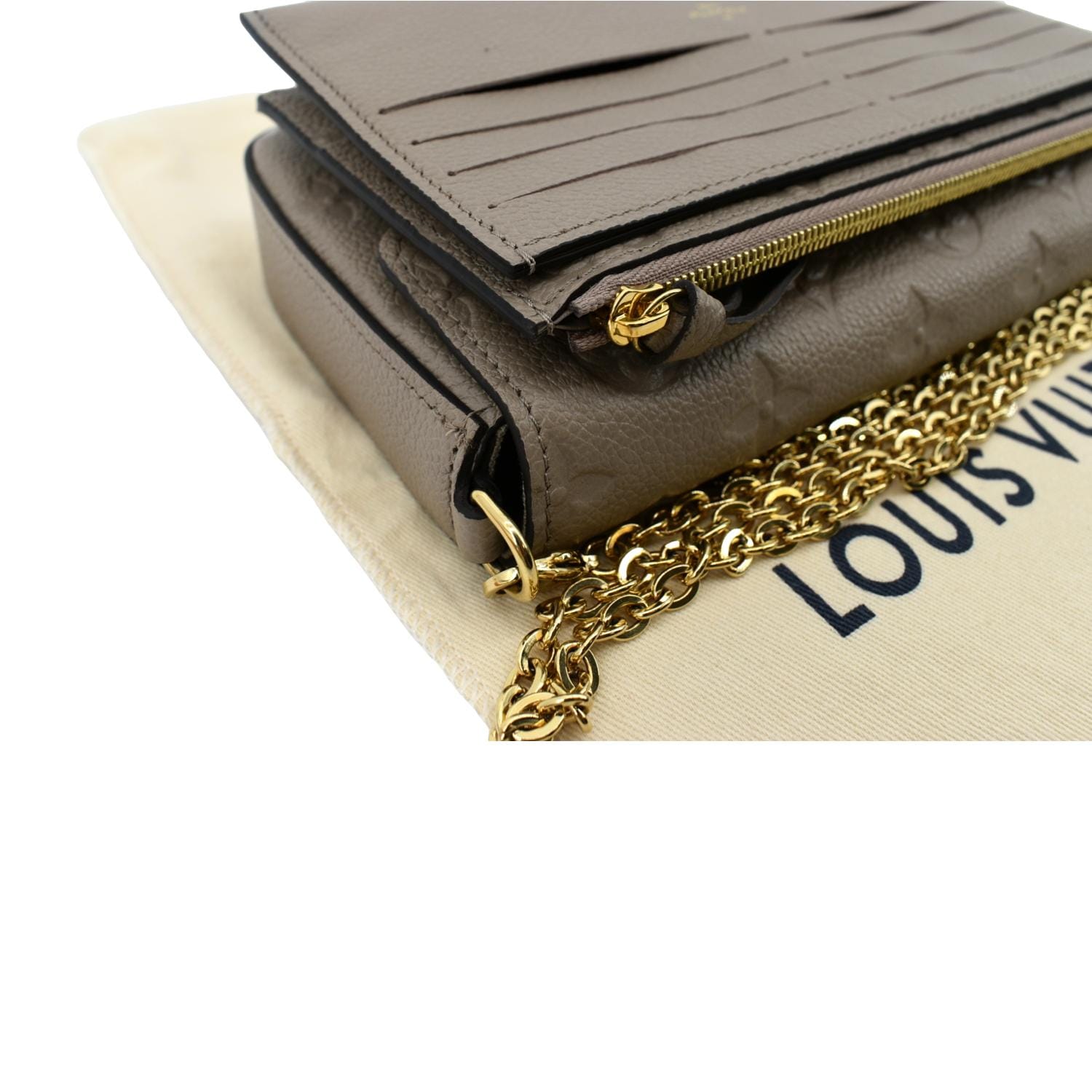 Louis Vuitton Empreinte Felicie Chain Wallet Inserts Tourterelle