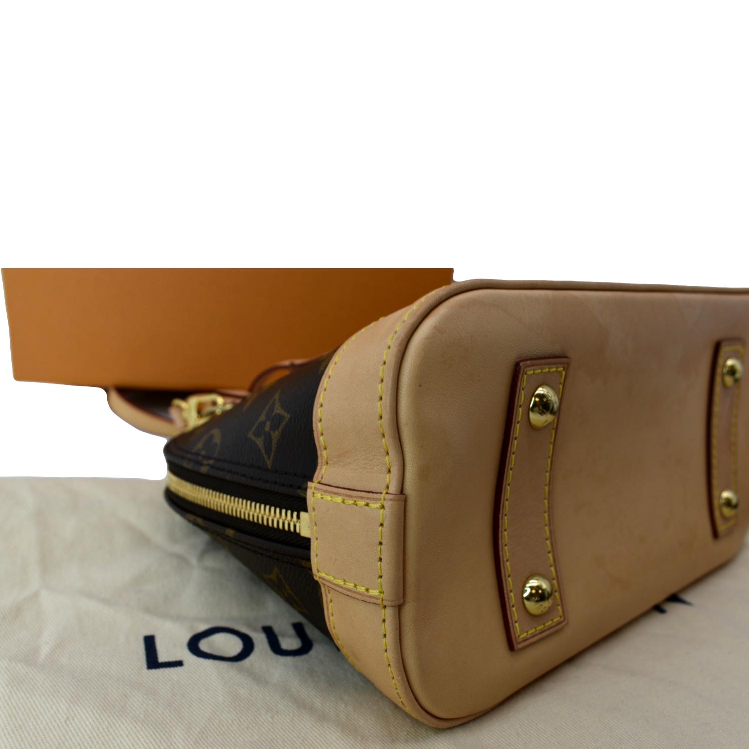 Alma bb leather handbag Louis Vuitton Brown in Leather - 34829311