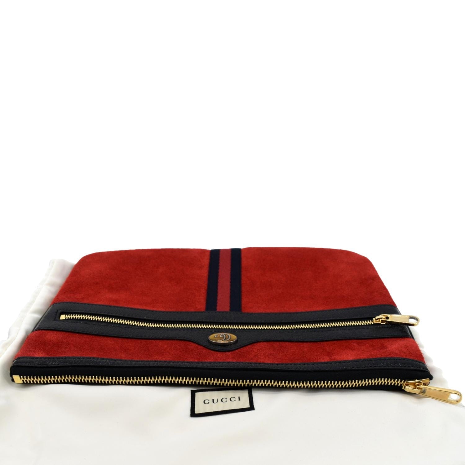 Gucci - Authenticated Clutch Bag - Leather Red Plain for Women, Never Worn