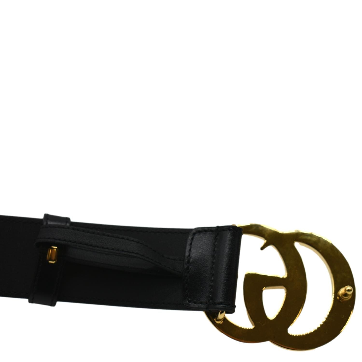 Gg buckle leather belt Gucci Black size 85 cm in Leather - 35104564