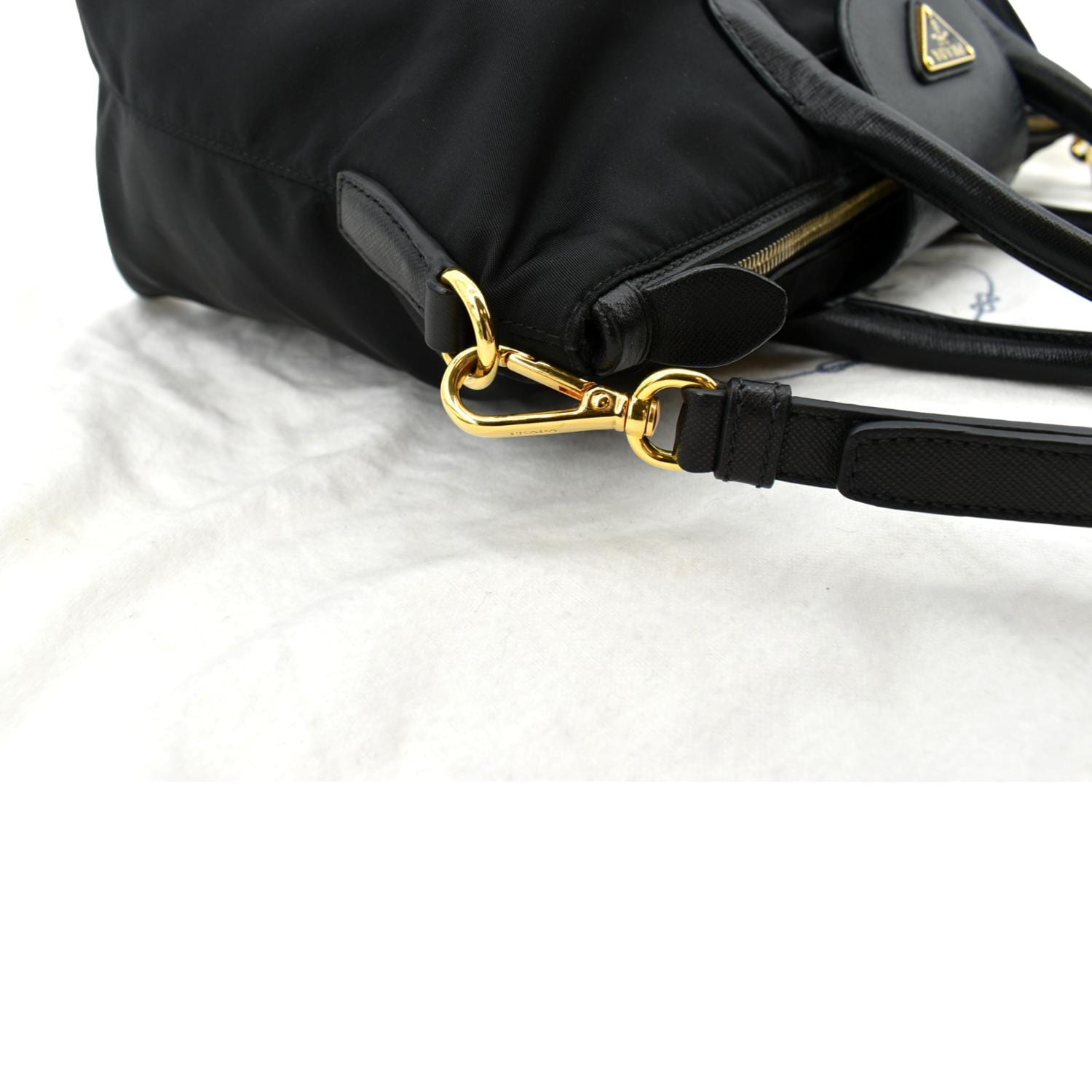 Prada Black Tessuto Nylon And Saffiano Leather Tote Bag Prada