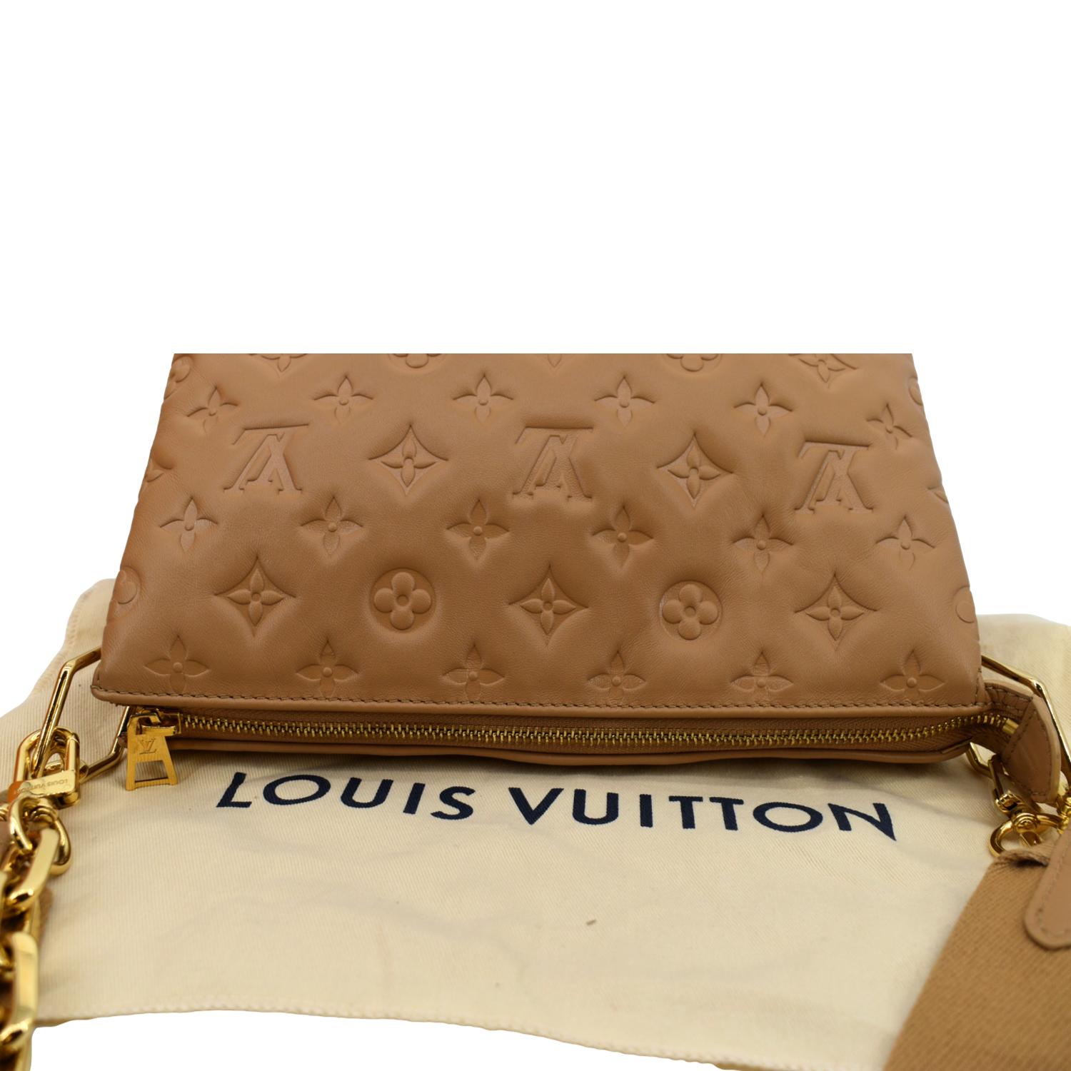 Louis Vuitton Black Monogram Embossed Puffy Lambskin Pochette Coussin Gold Hardware (Very Good), Womens Handbag