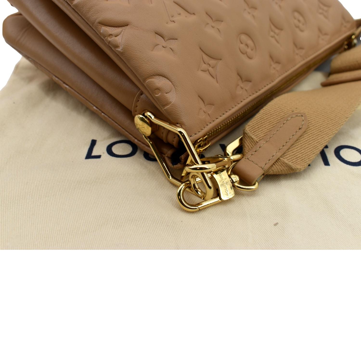 Louis Vuitton Coussin PM Monogram Embossed Camel in Lambskin with