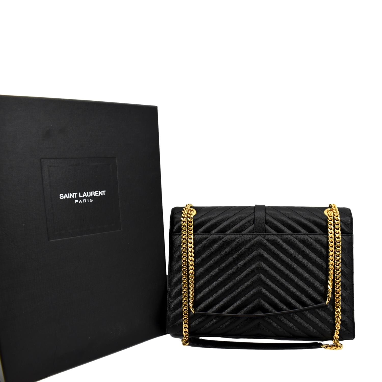 Yves Saint Laurent Black Matelass? Quilted Leather Monogram Large