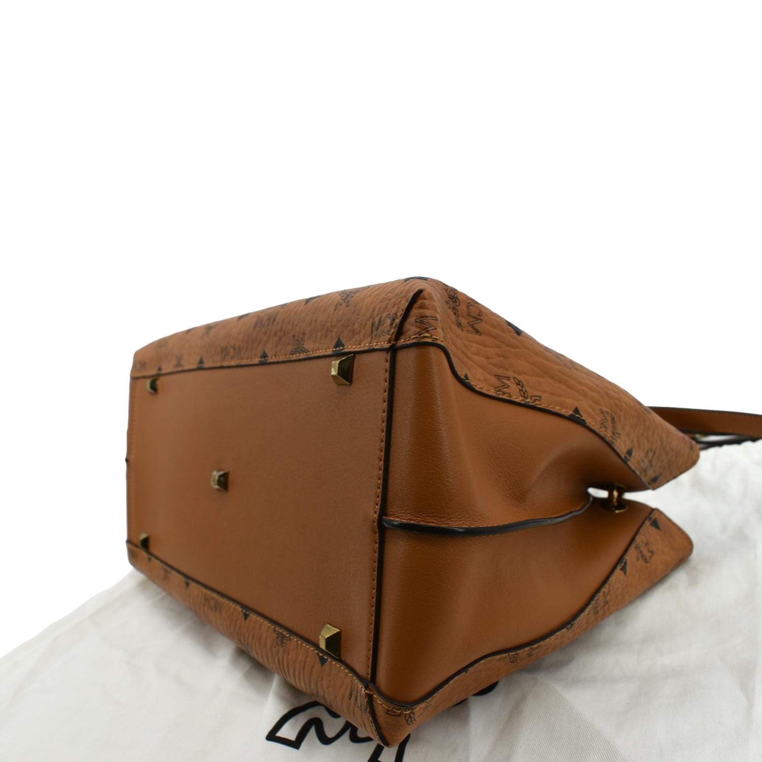 Shop MCM Essential Monogram Leather Bucket Bag