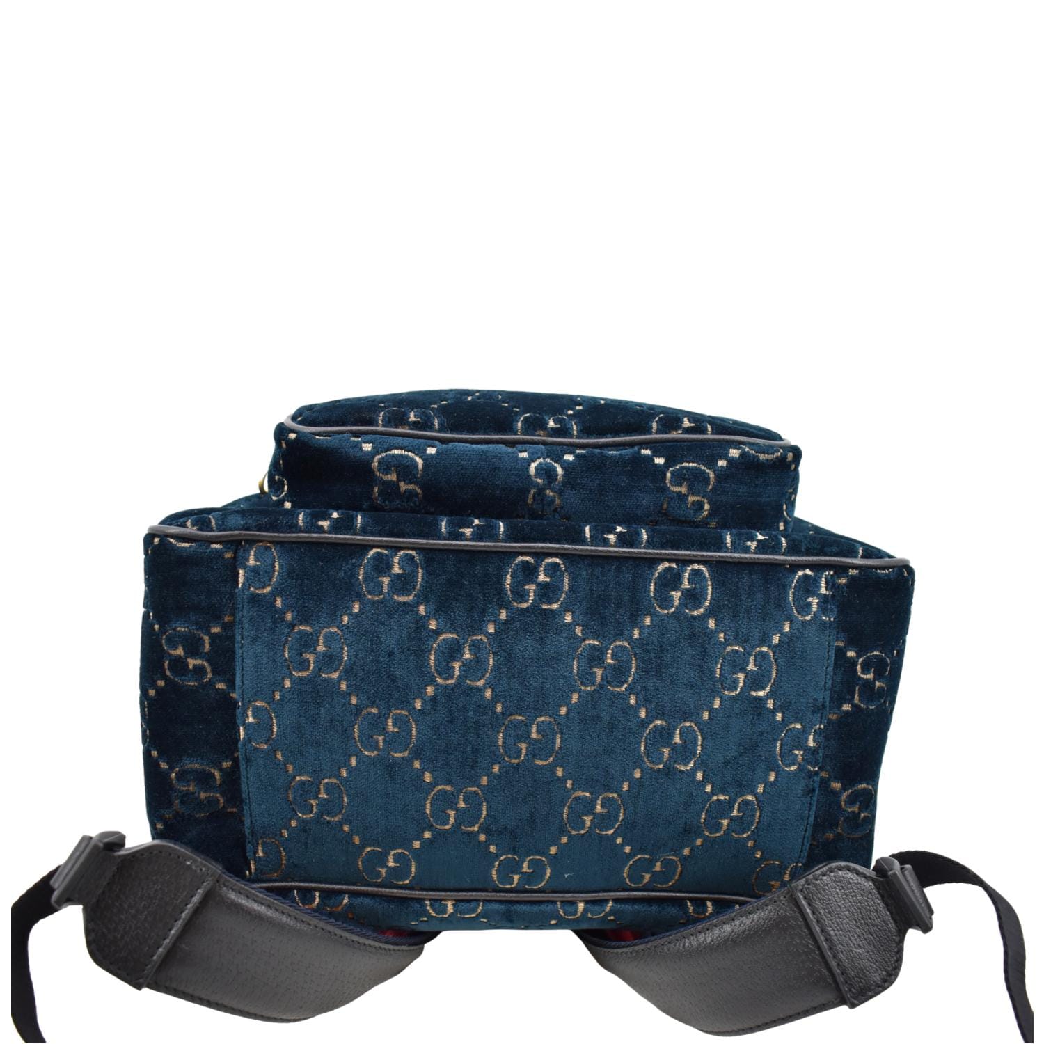 Gucci Vintage Double Belt Bag GG Canvas Small Blue 58674466
