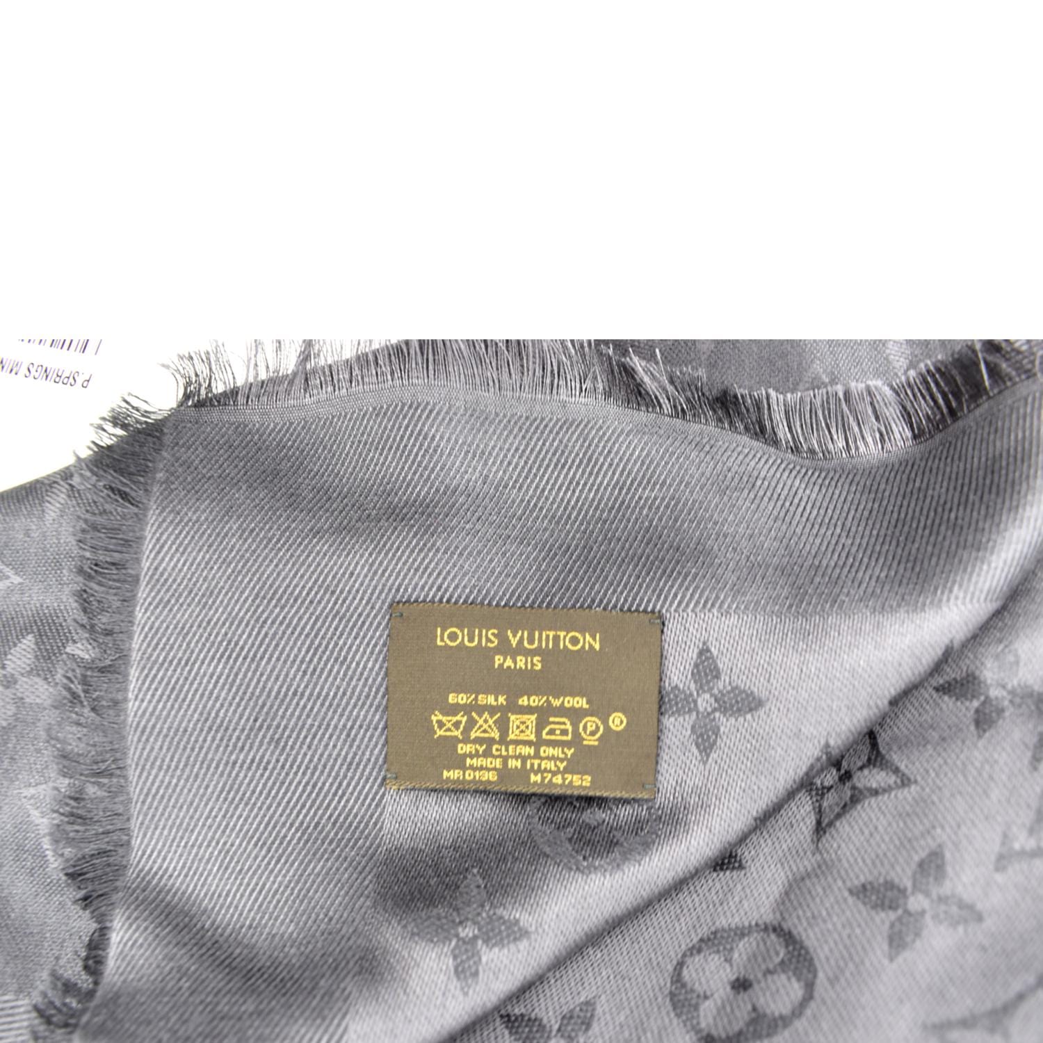 Louis Vuitton Charcoal Grey Wool & Silk Classique Monogram Shawl Louis  Vuitton