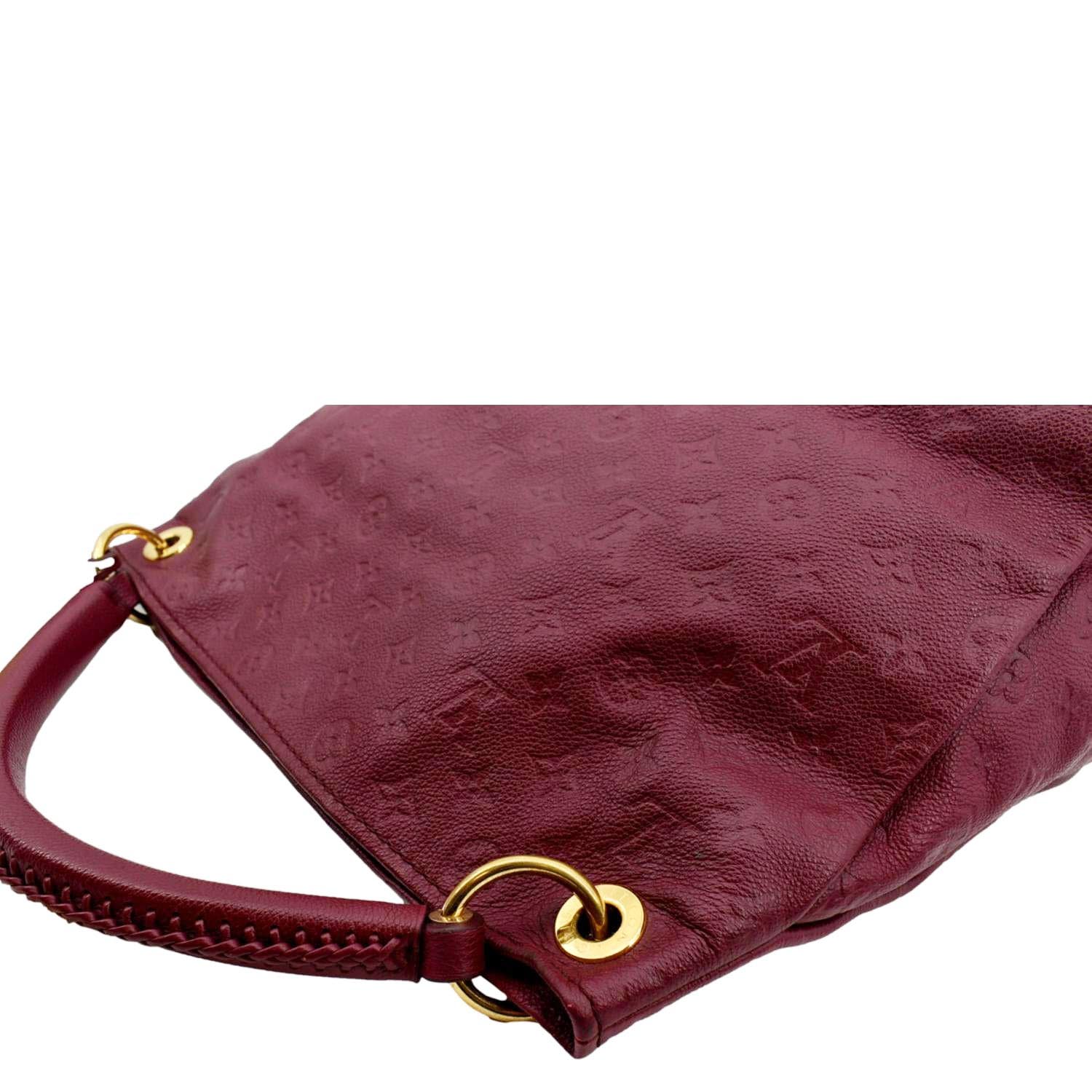 Authentic Louis Vuitton Empreinte Artsy MM in Red Hobo Shoulder Handbag