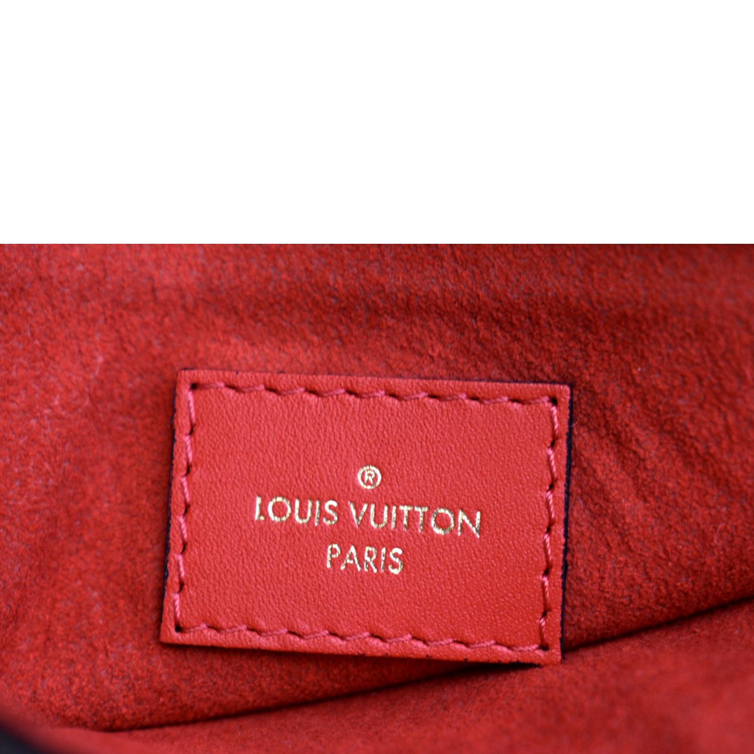 LOUIS VUITTON Flower Monogram Canvas Tote Shoulder Bag Red