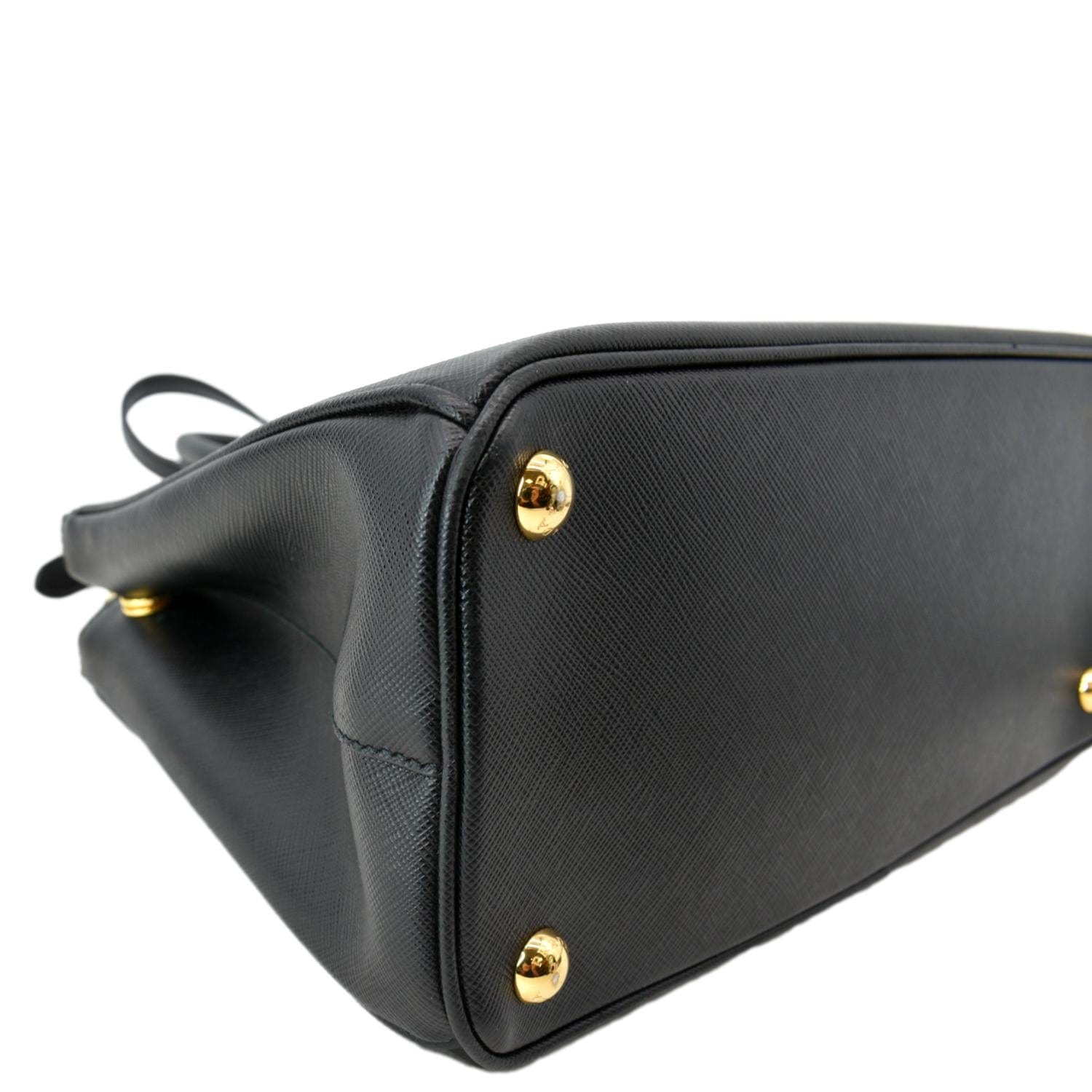 Prada Double Handle Saffiano Leather Tote Bag Black