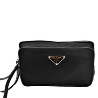 PRADA Re-Nylon Leather Belt Bag Black