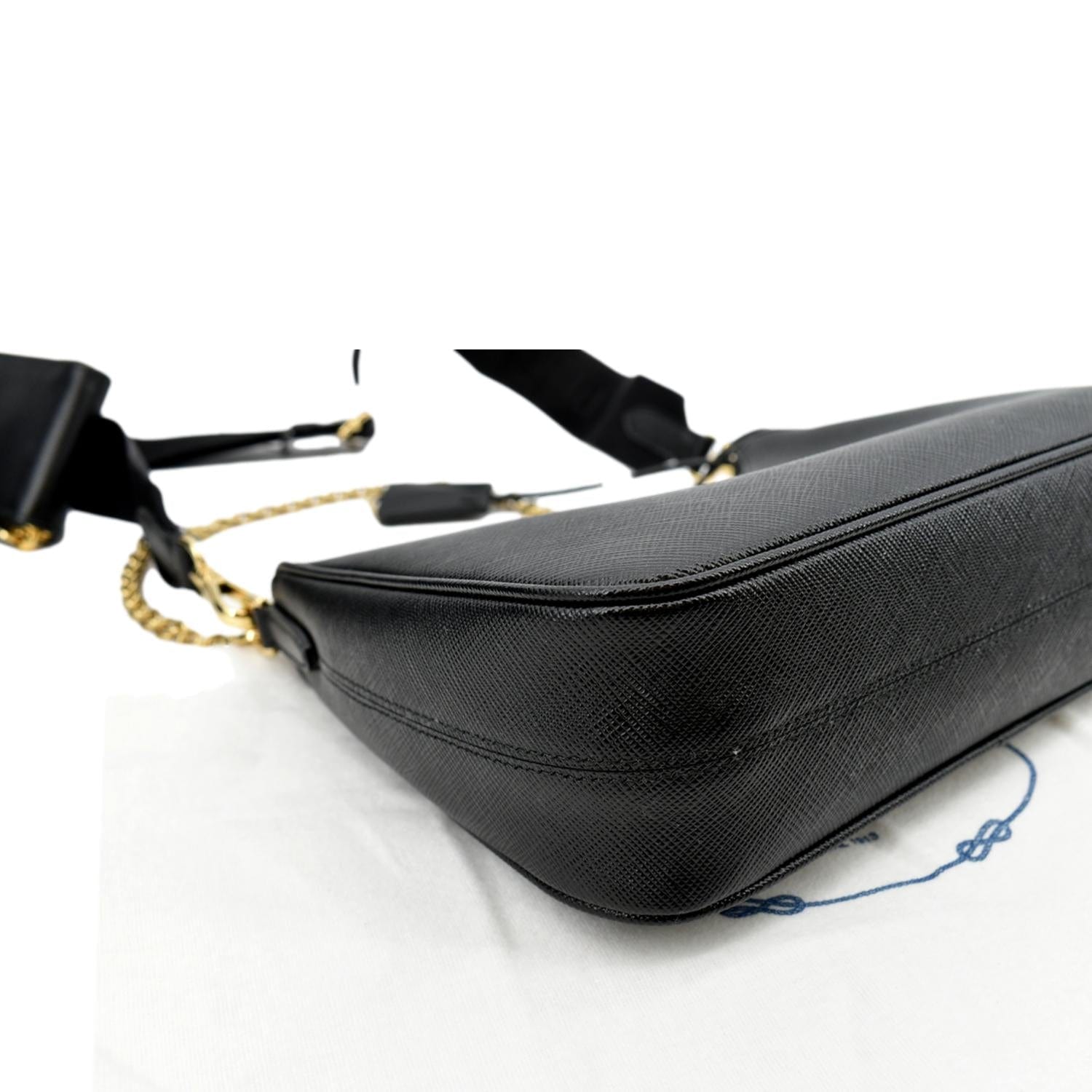 Prada Black Saffiano Leather Re-Edition 2005 Crossbody Bag For Sale at  1stDibs