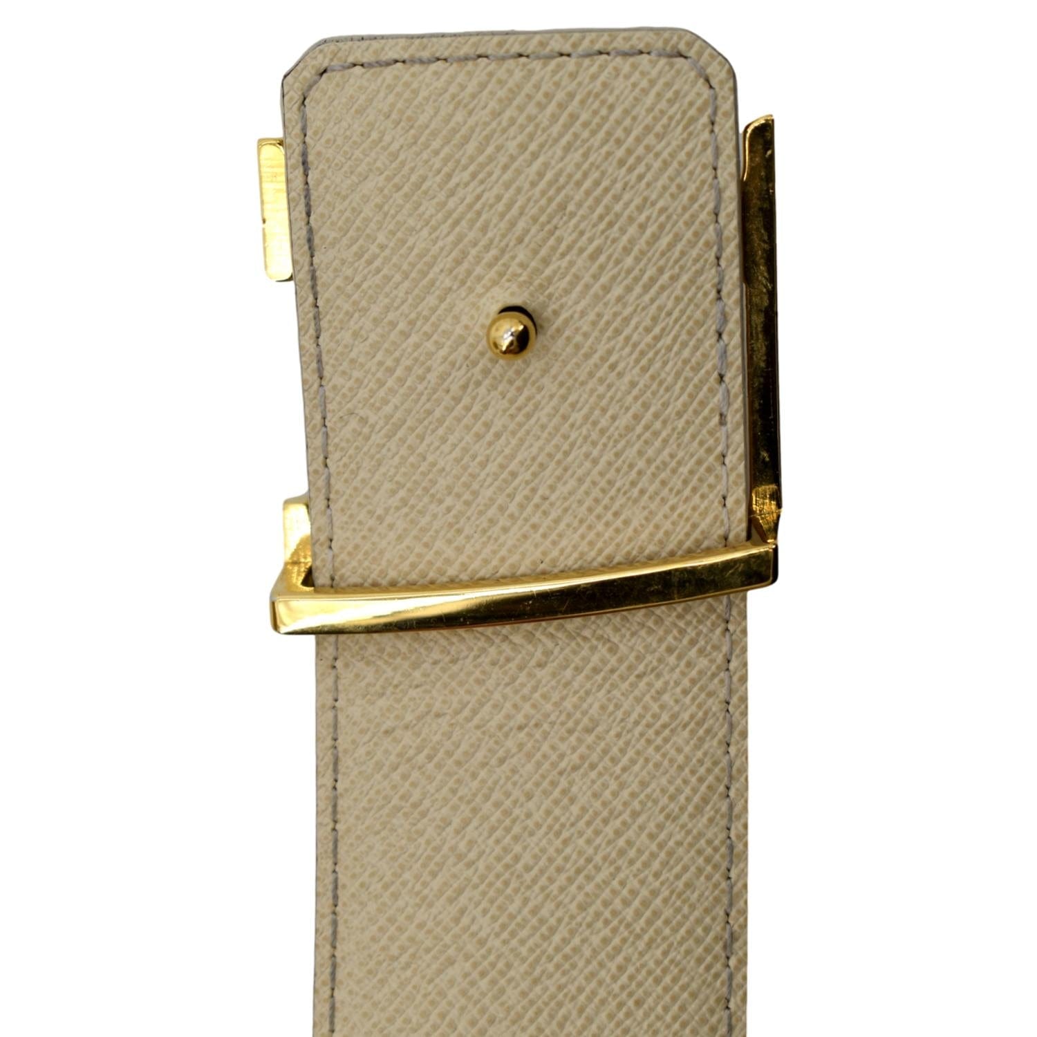Louis Vuitton Lv checkered cream and gold belt