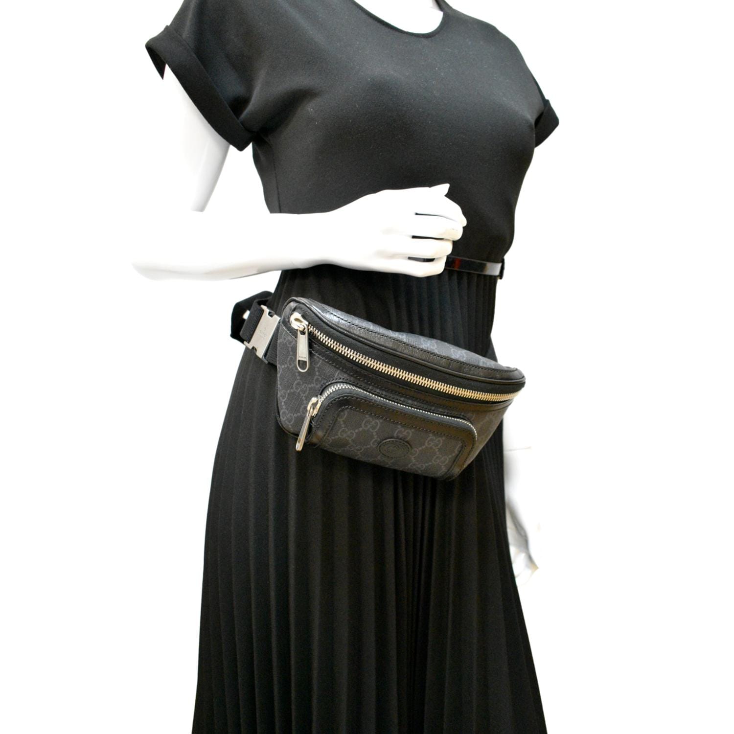 Belt bag with Interlocking G in black GG Supreme
