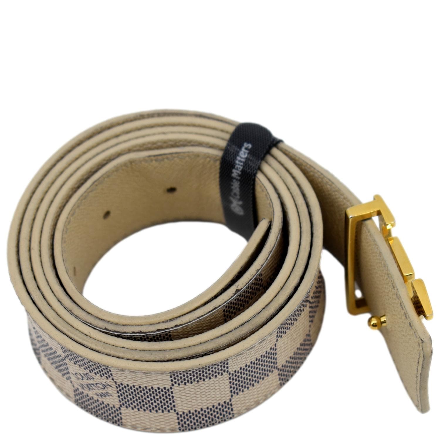 Pre-owned Louis Vuitton Initiales Leather Belt In White