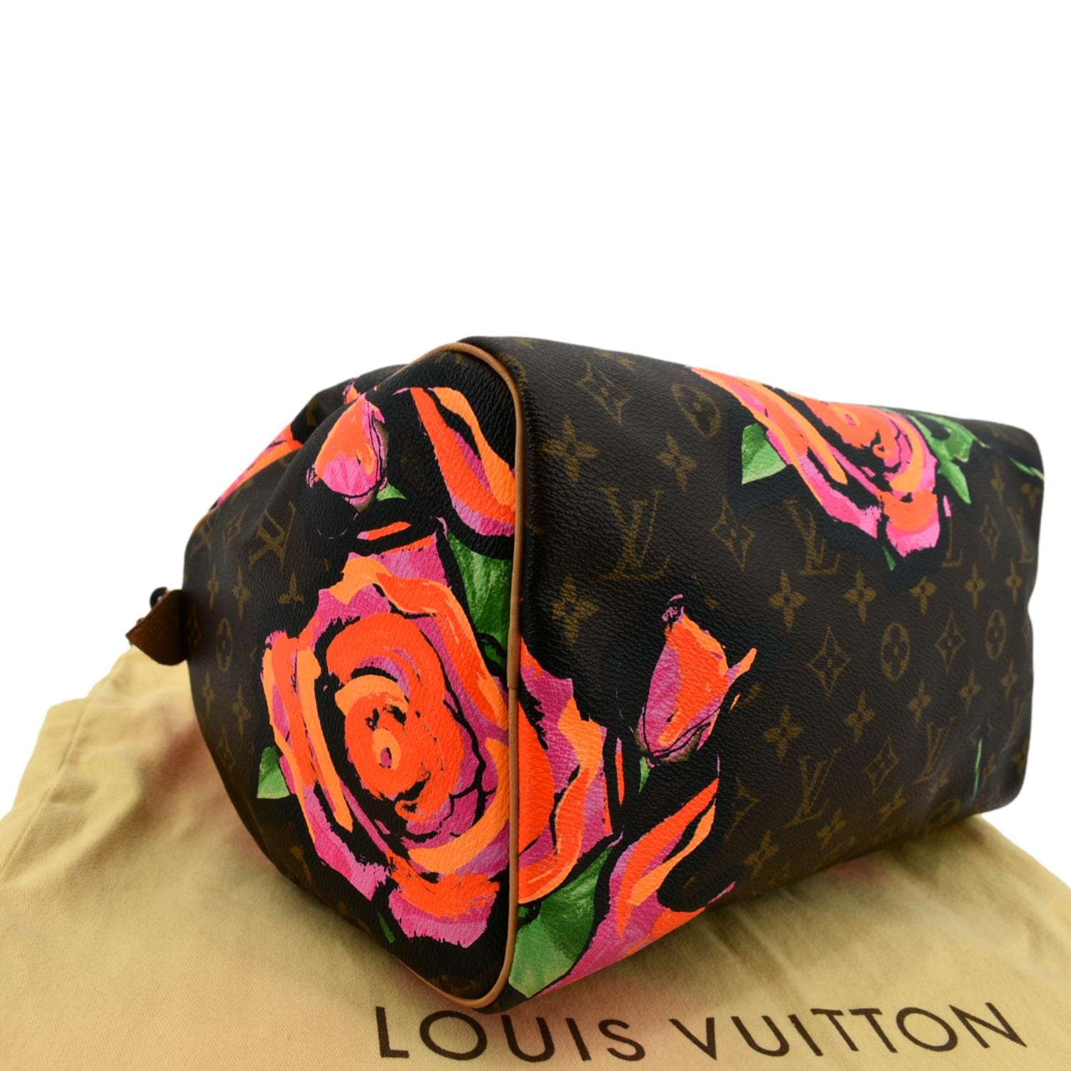 Louis Vuitton Speedy Handbag Limited Edition Monogram Roses 30 Brown, Print