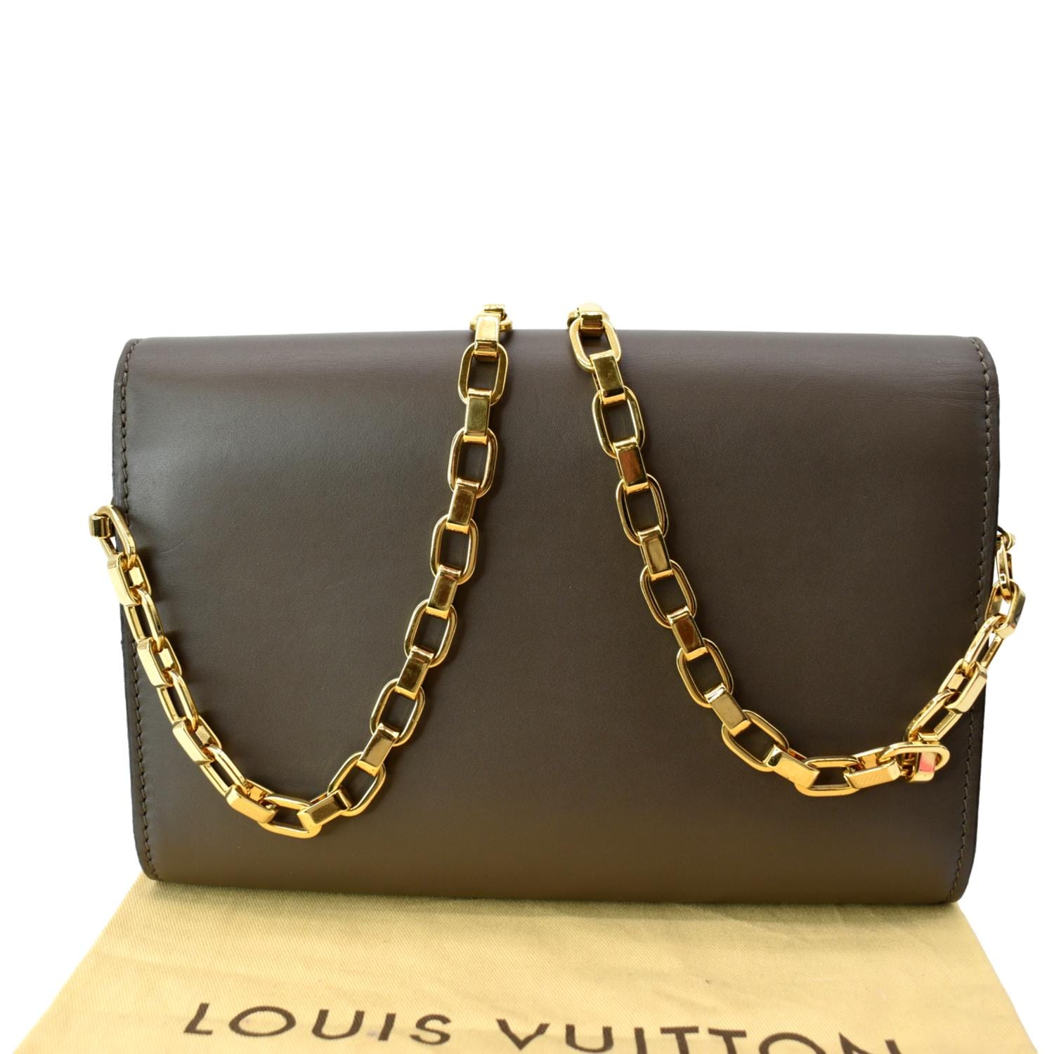 Louis Vuitton Beige Calfskin Leather Chain Louise MM Bag