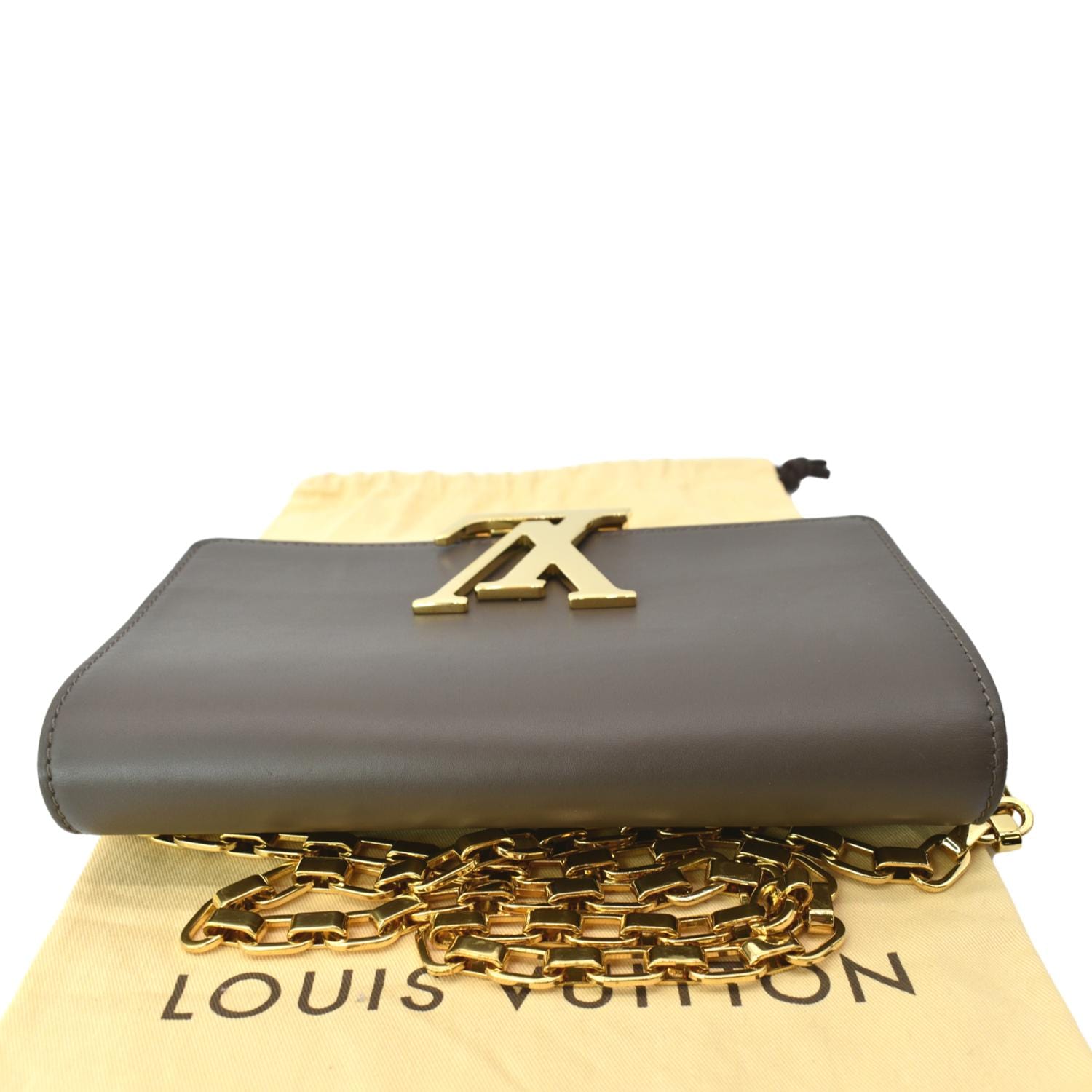 Louis Vuitton Calfskin Chain Louise mm Black