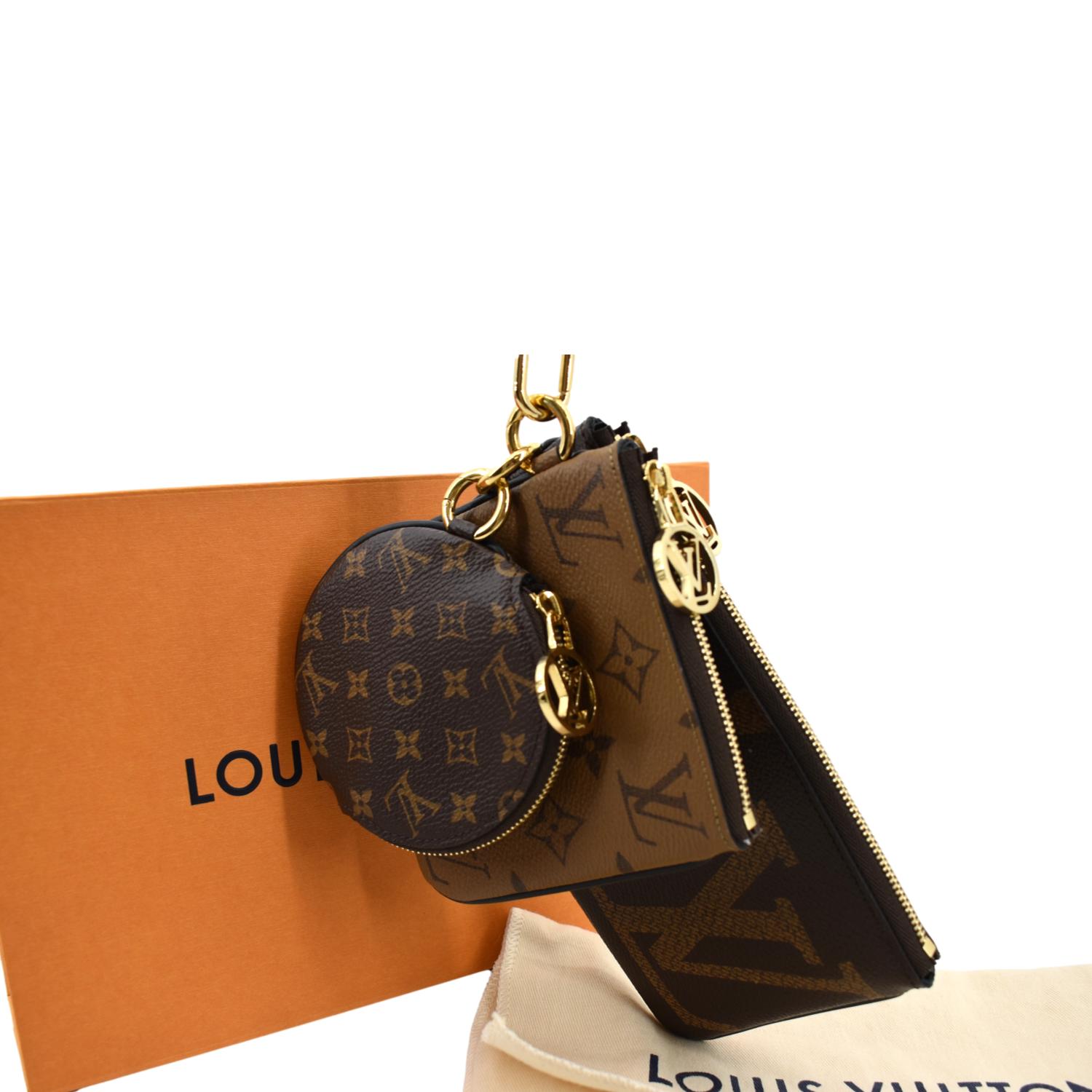 Louis Vuitton Black, Brown, Pattern Print Monogram LV3 Pouch
