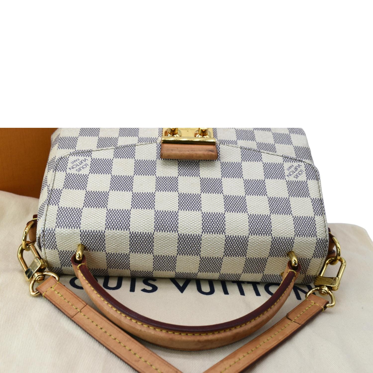 Louis Vuitton White Damier Azur Croisette Leather Cloth ref.1032997 - Joli  Closet