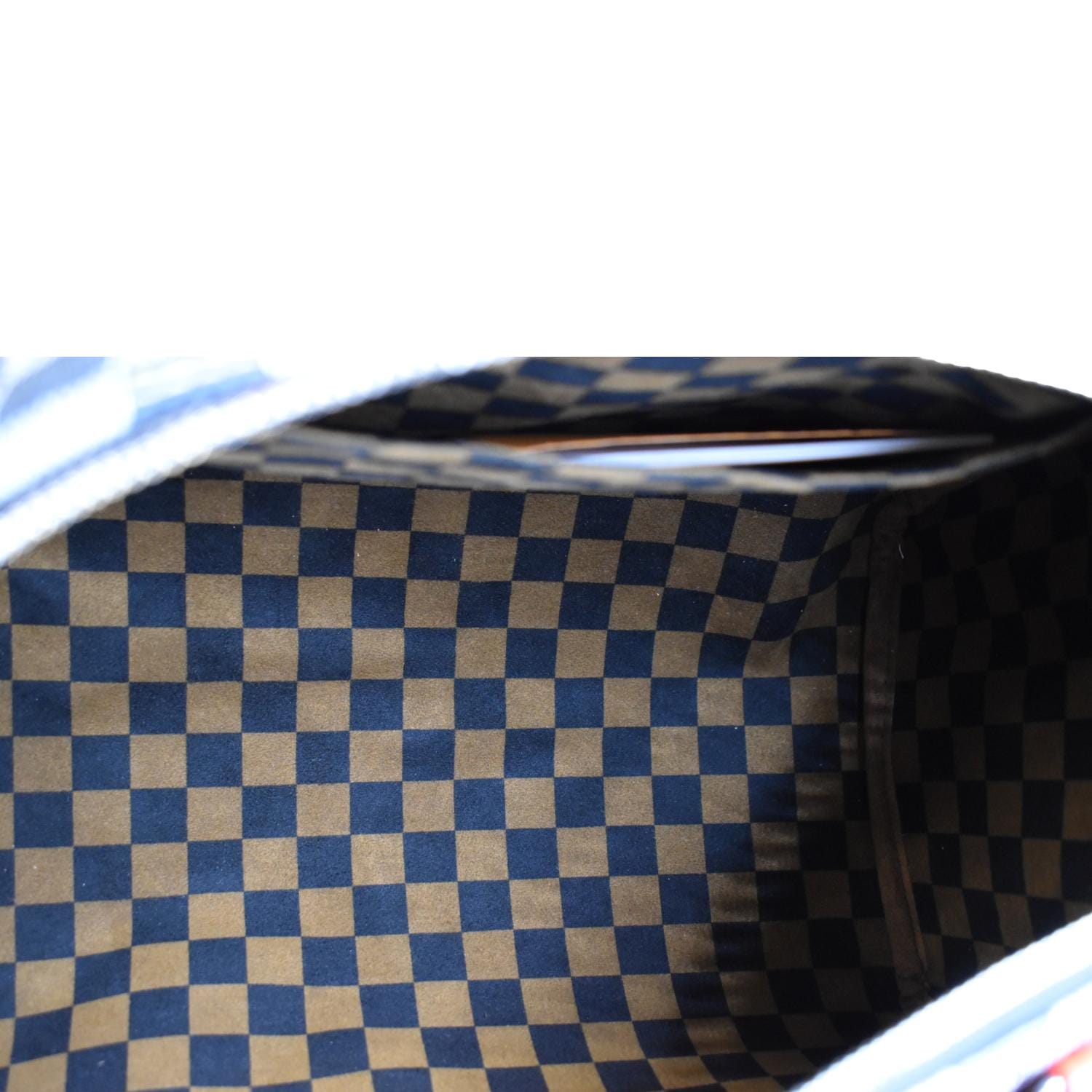 louis vuitton blue and white checkered bag