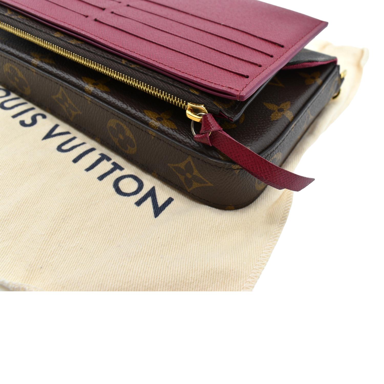 Louis+Vuitton+Felicie+Green+Interior+Shoulder+Bag+Brown+Canvas for sale  online