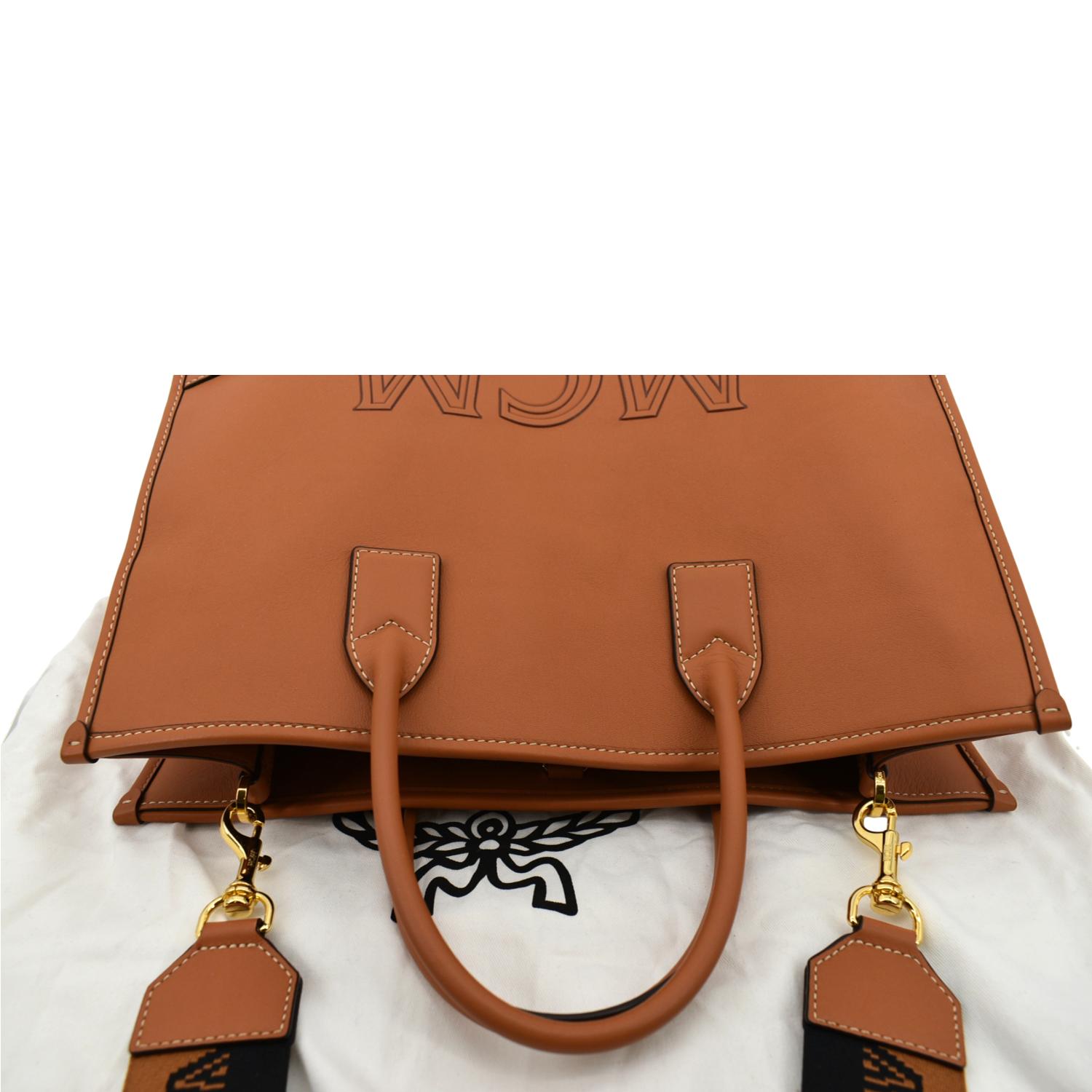 MCM Munchen New Black Canvas Monogram Shopping Shoulder Hand Bag L3016  15”x10”x5