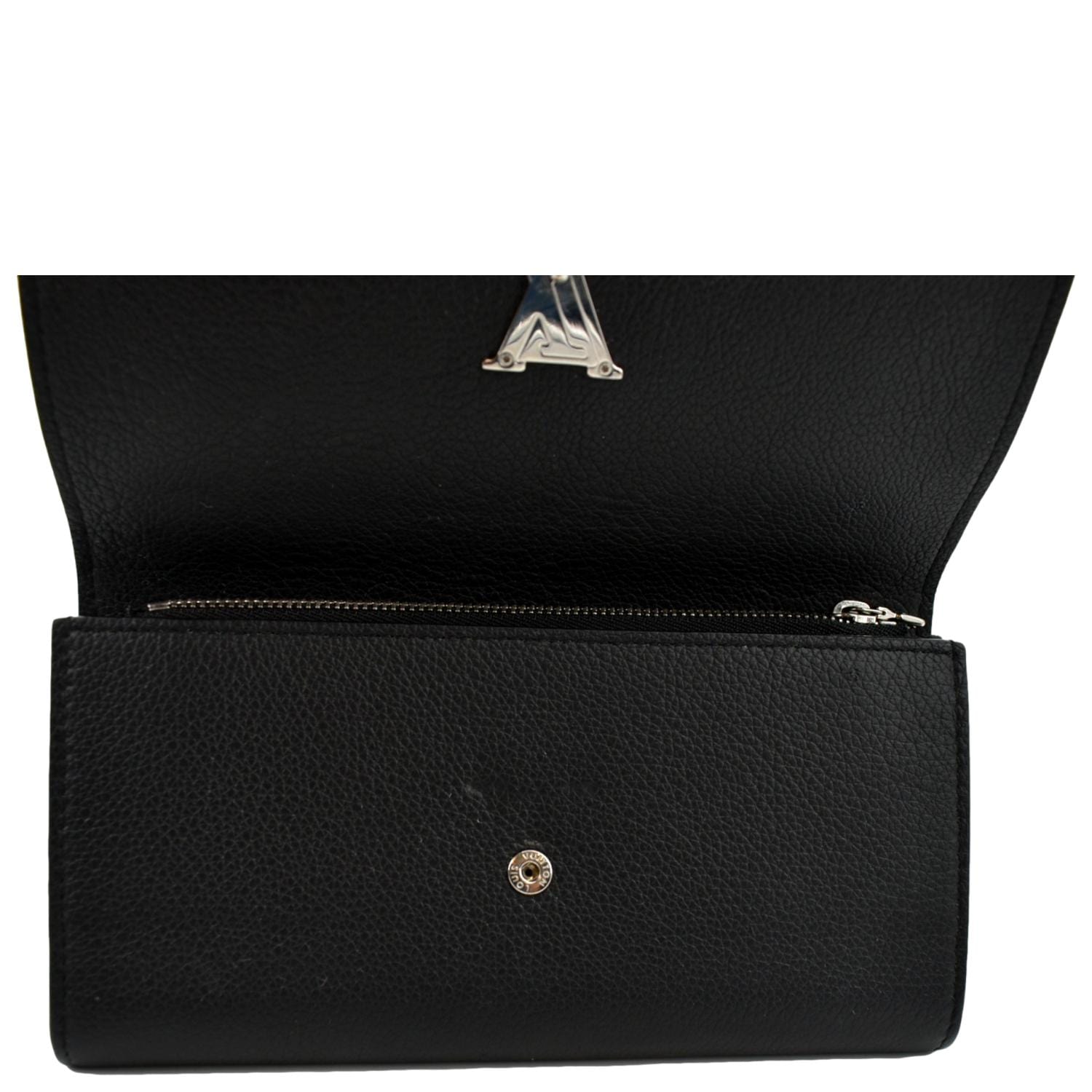 Louis Vuitton - Authenticated Lockme Wallet - Leather Black Plain for Women, Very Good Condition