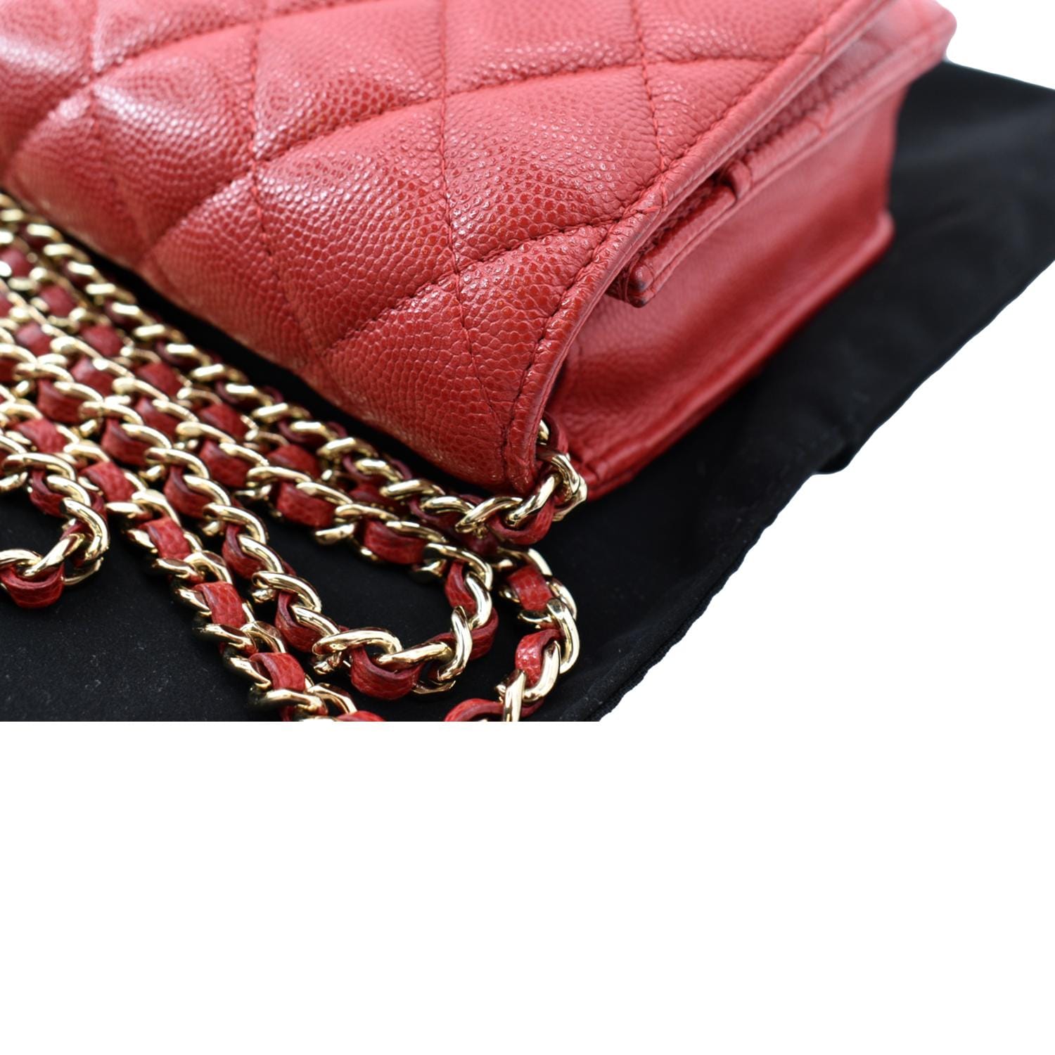 CHANEL Wallet On Chain WOC Caviar Leather Clutch Crossbody Bag