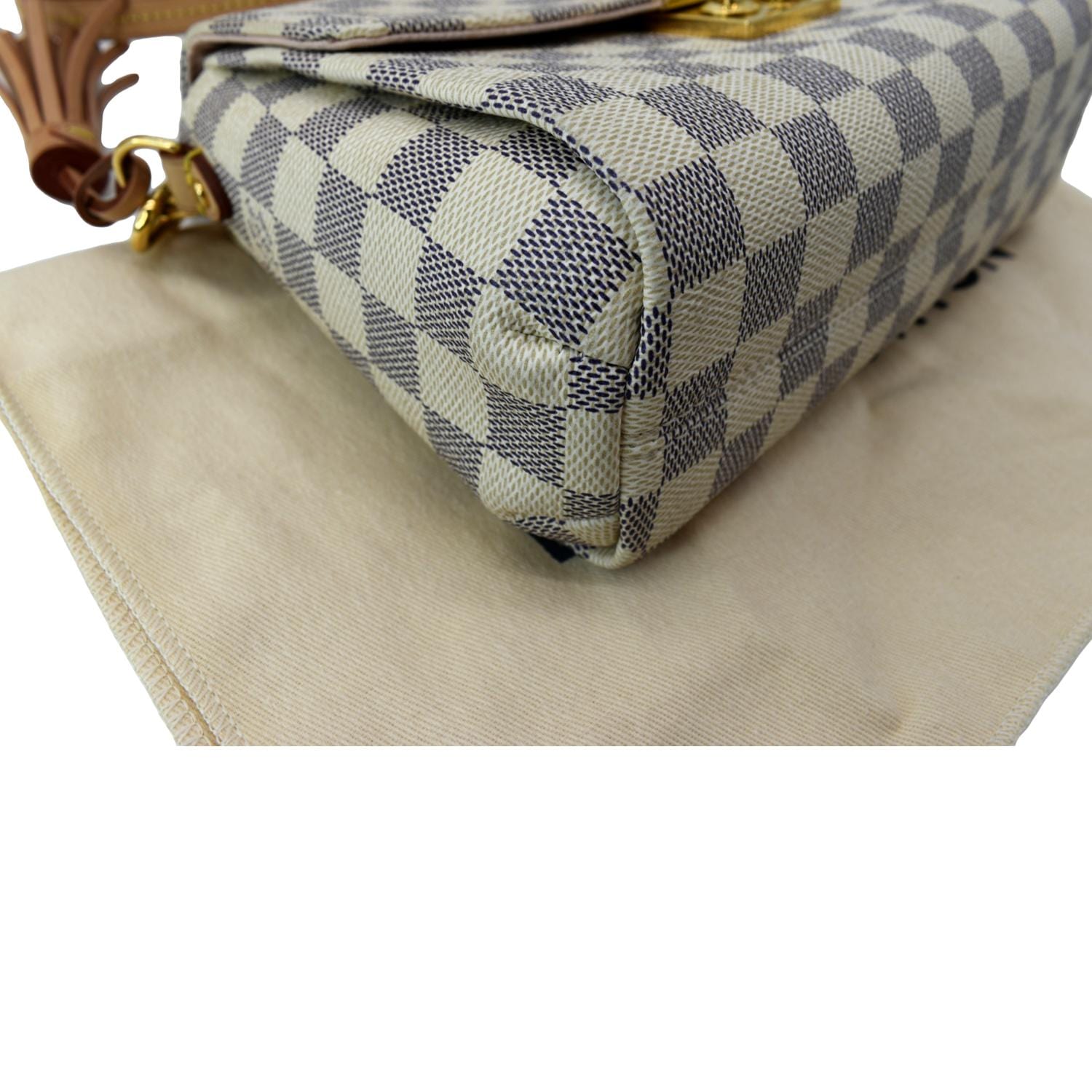 Louis Vuitton Croisette Damier Azur Gray Coated Canvas Cross Body Bag beige