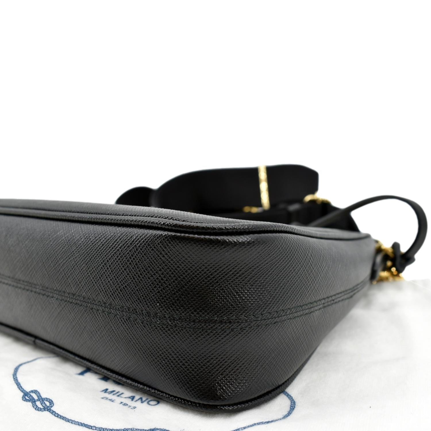 PRADA Re-Edition 2005 Saffiano Leather Shoulder Bag Gray