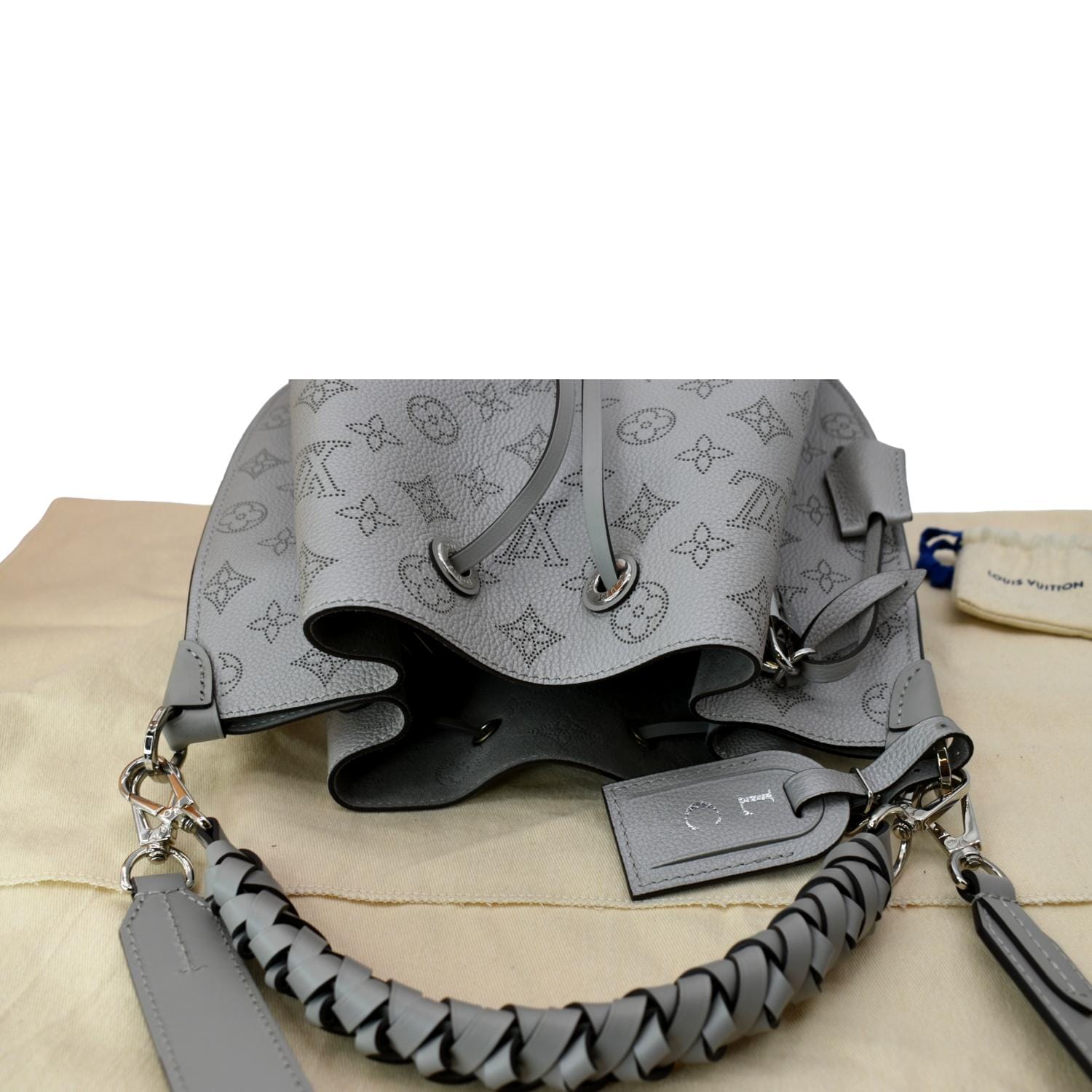 Louis Vuitton Carmel Mahina Perforated Leather Monogram Black Hobo Bag
