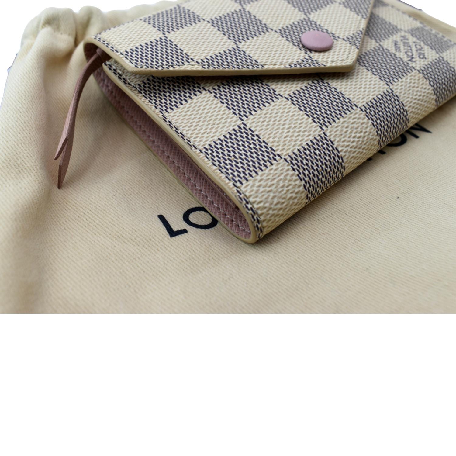 Louis Vuitton Azul Damier Portofoil Veronica Wallet Frame Clutch White  #5120P