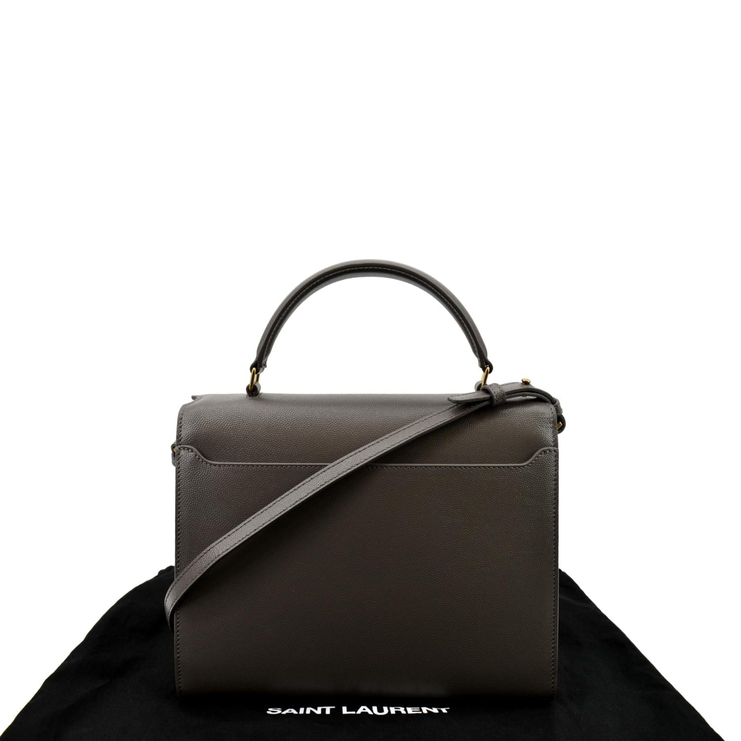 SAINT LAURENT Medium Cassandra Croc-effect Bag in Black
