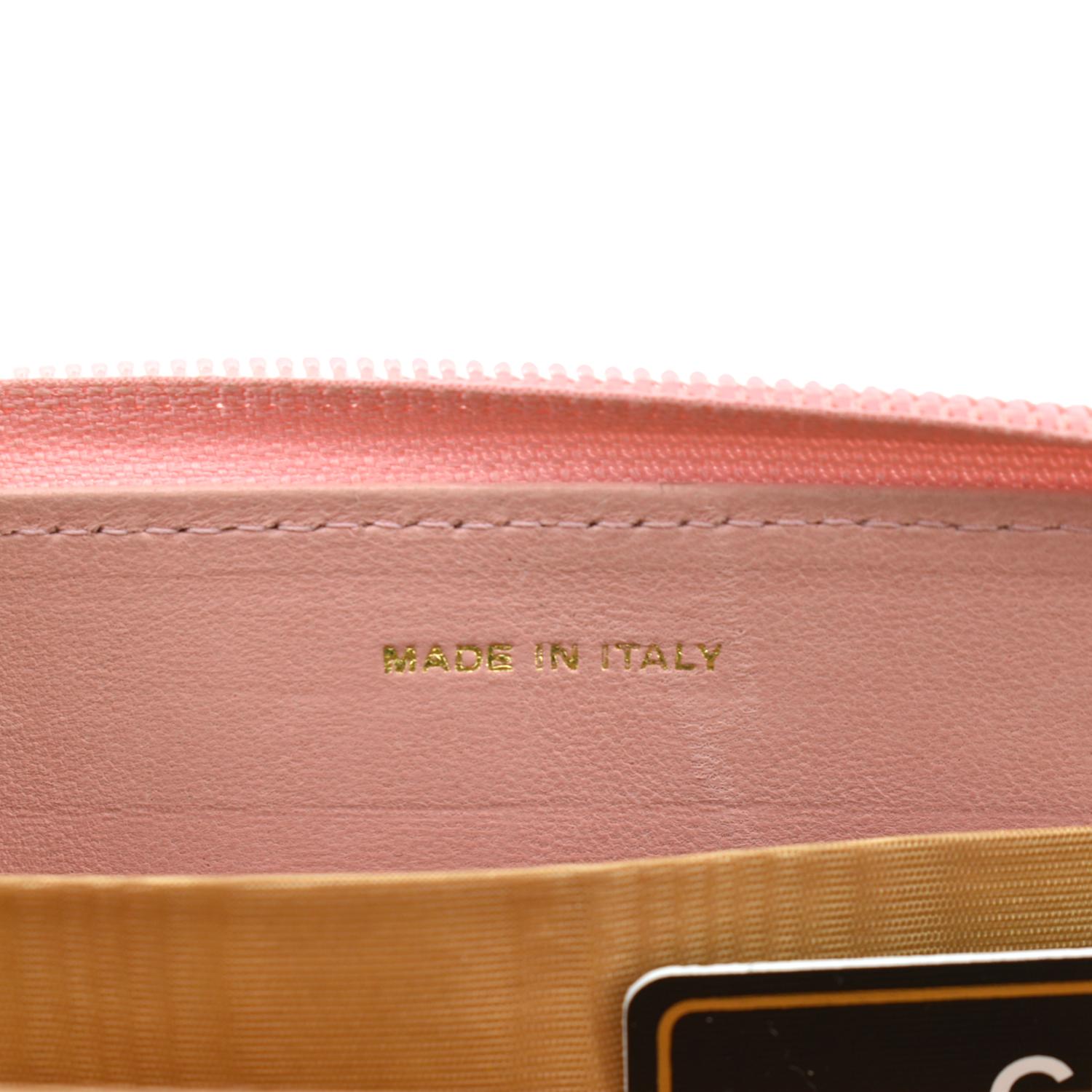 CHANEL purse A50097 Classic long zip wallet Matt caviar skin pink