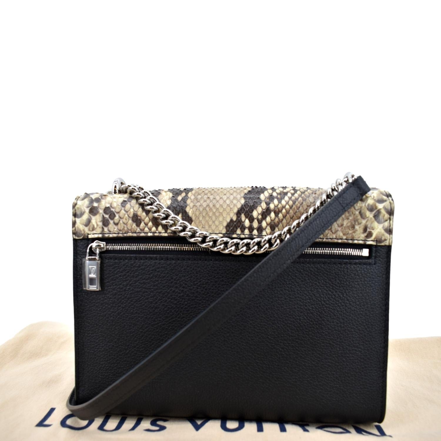 Louis Vuitton Mylockme Python BB Black/Creme Beige in Python with  Silver-tone - US