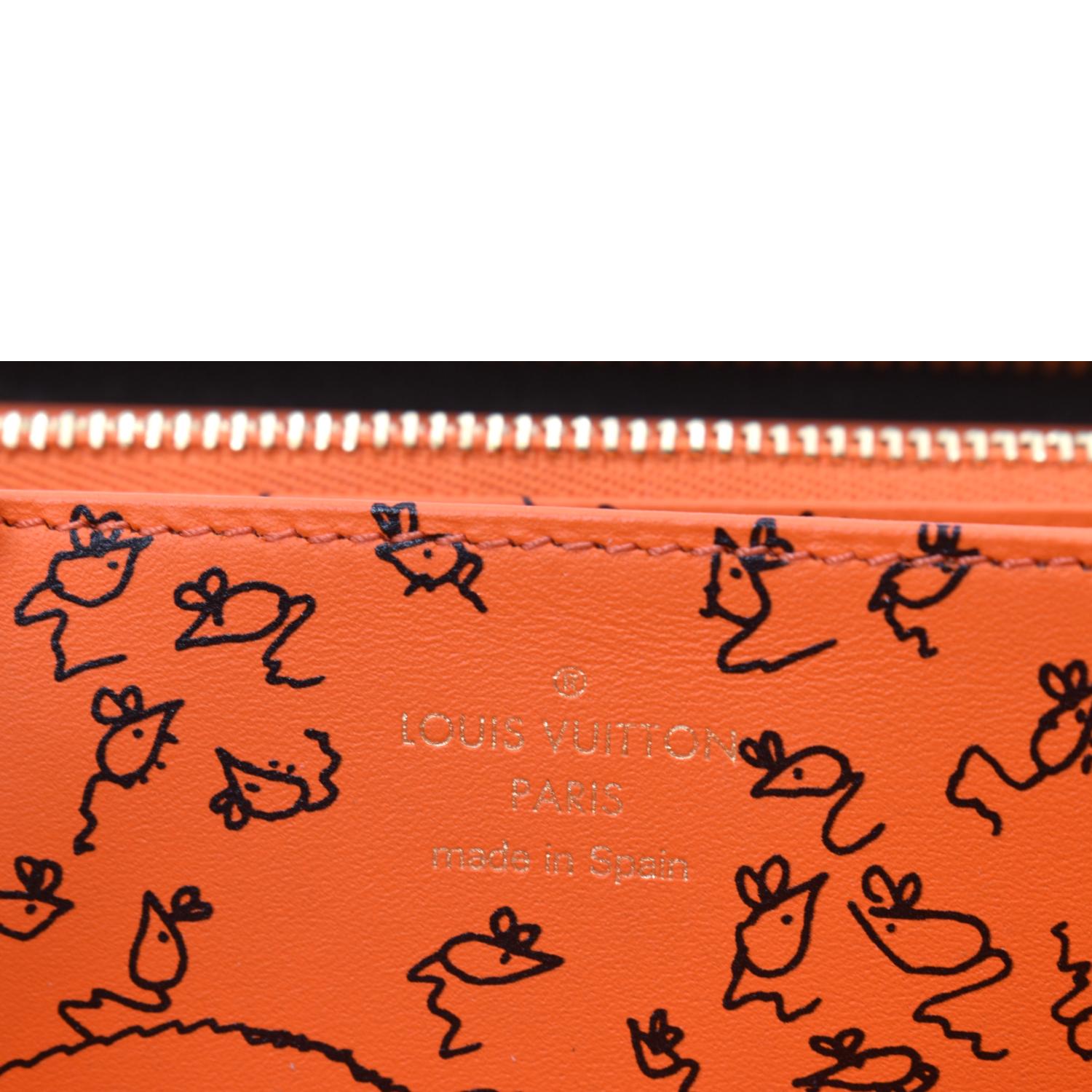 LOUIS VUITTON Catogram Canvas Zippy Wallet Orange 2018