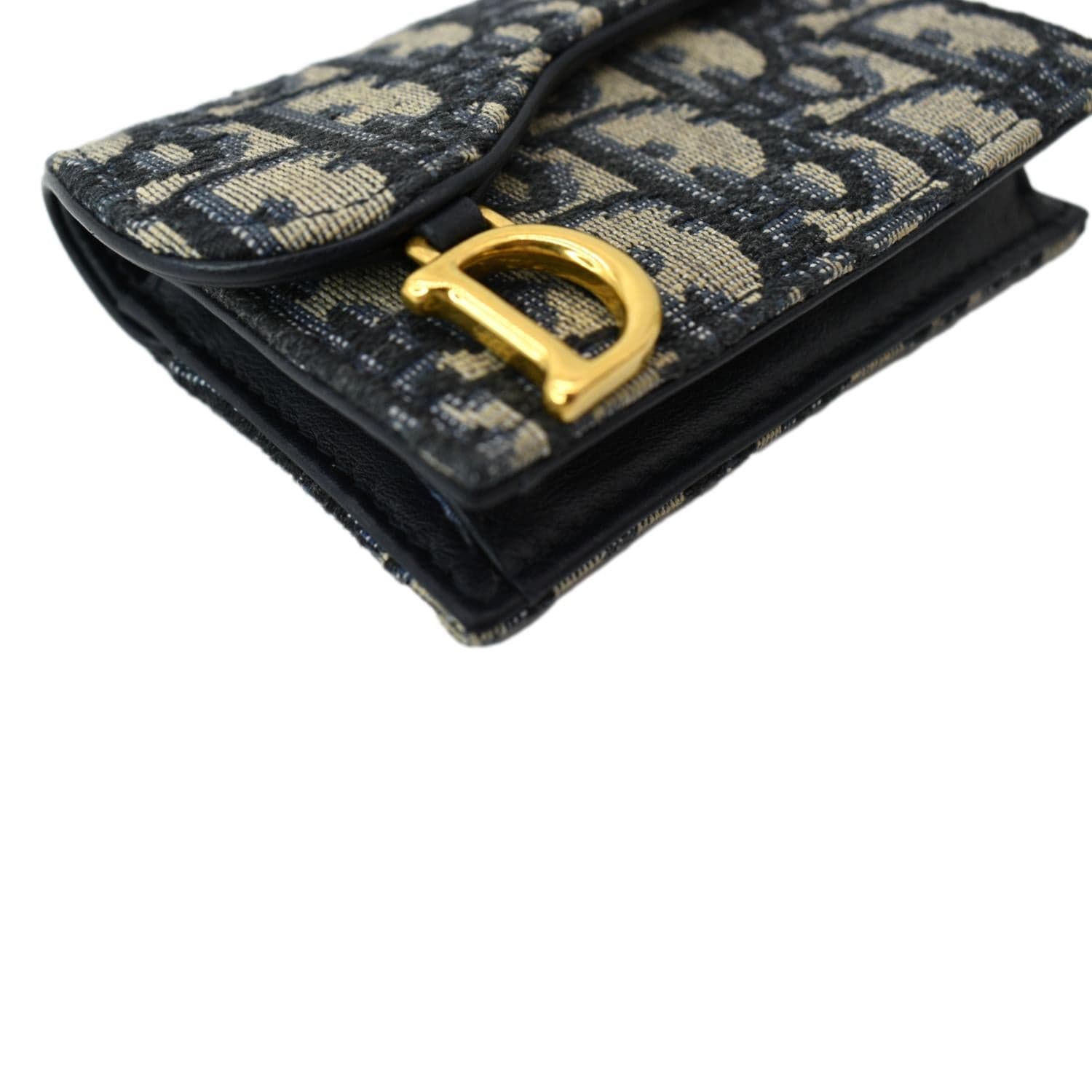 Business Card Holder Beige and Black Dior Oblique Jacquard