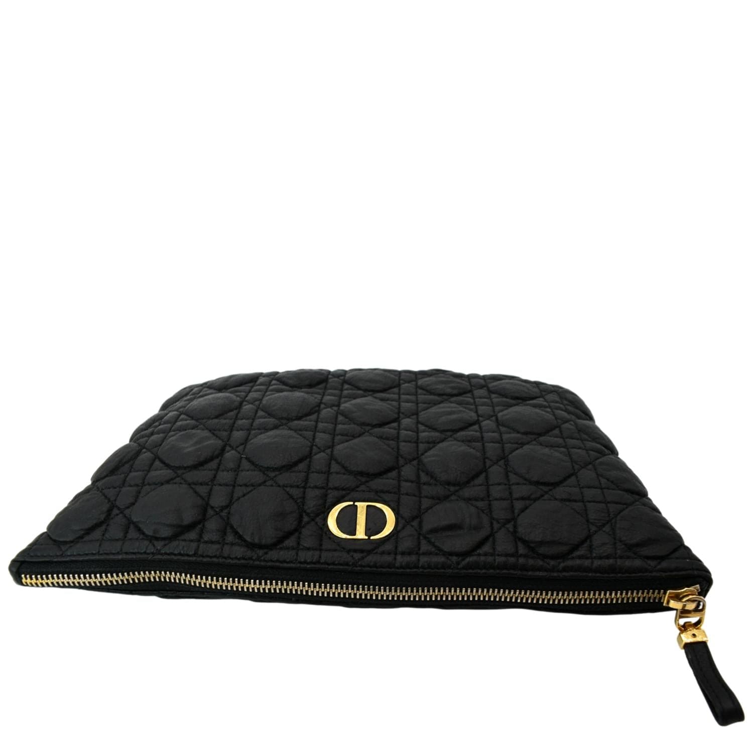 Christian Dior Caro Multifunctional Pouch Cannage Quilt Calfskin Black  2292731