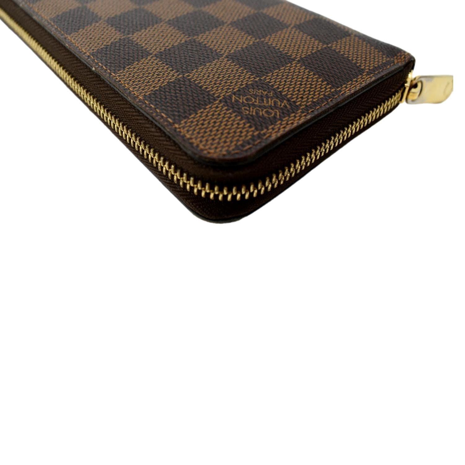 Louis Vuitton // Brown Damier Ebene Canvas Gold-Tone Zippy Wallet