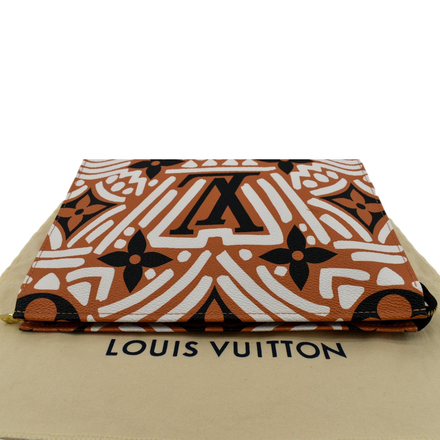 Louis Vuitton Khaki White Toiletry 26 Pochette XL Giant Flower Monogram  Clutch