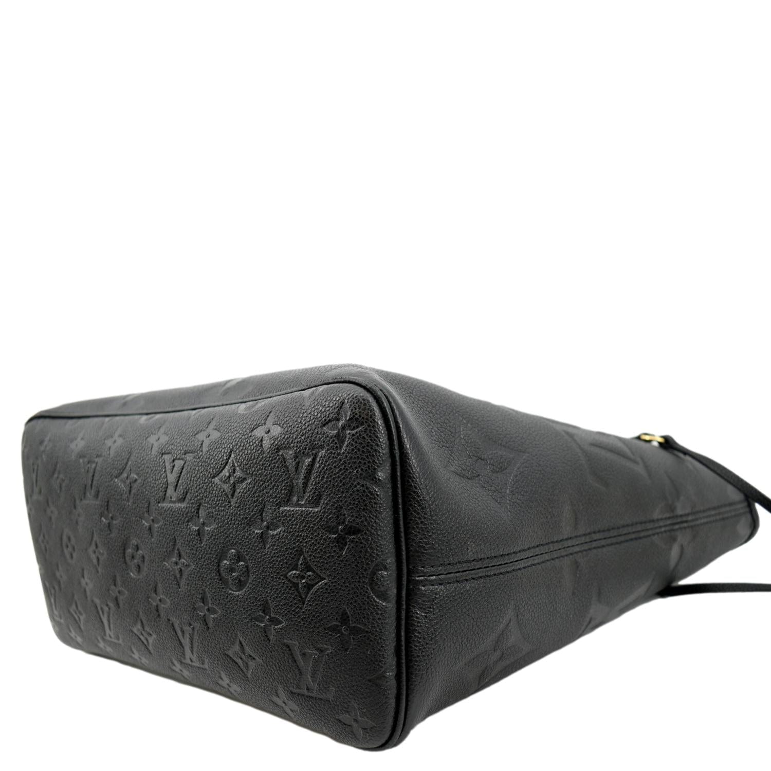LOUIS VUITTON Neverfull MM Monogram Empreinte Leather Tote Bag Black