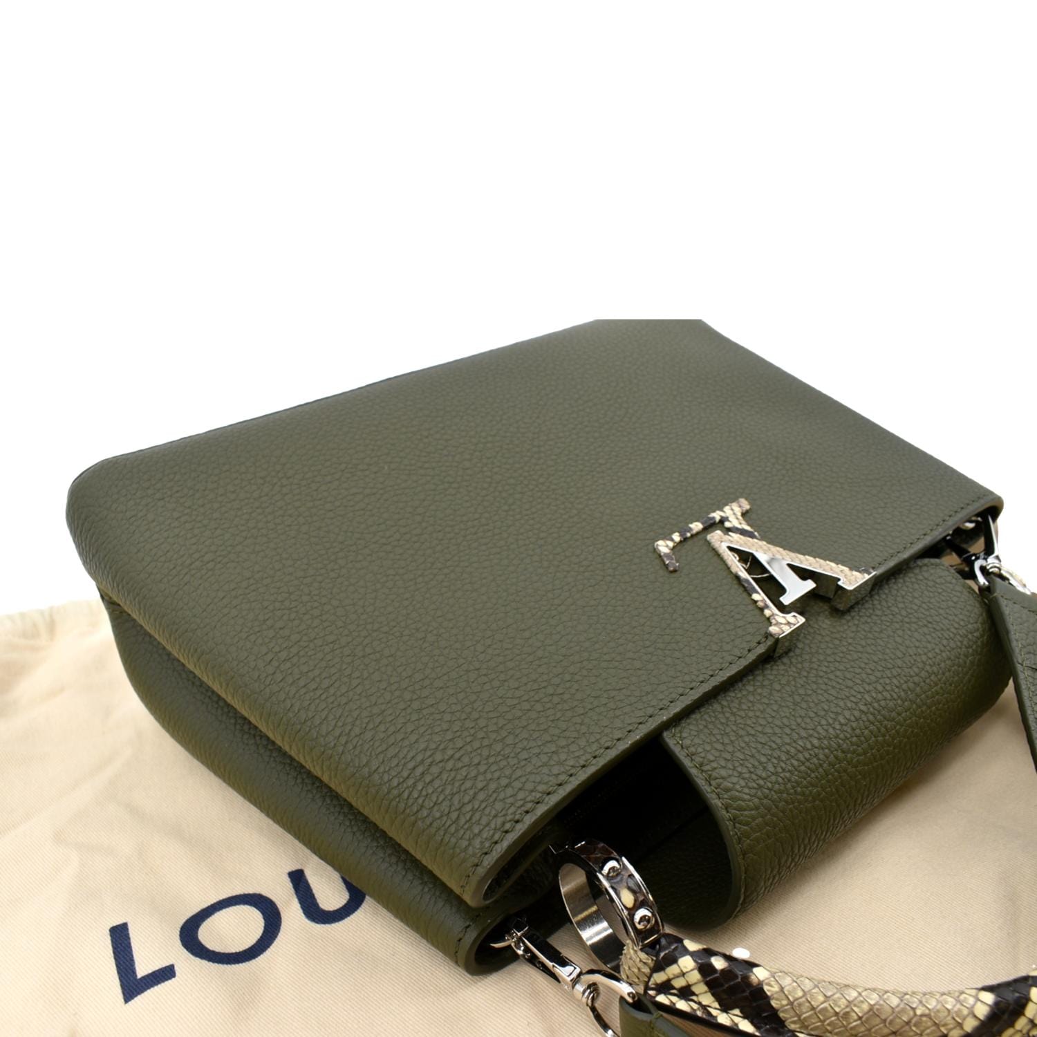 Louis Vuitton - Authenticated Capucines Handbag - Python Gold Snakeskin for Women, Never Worn
